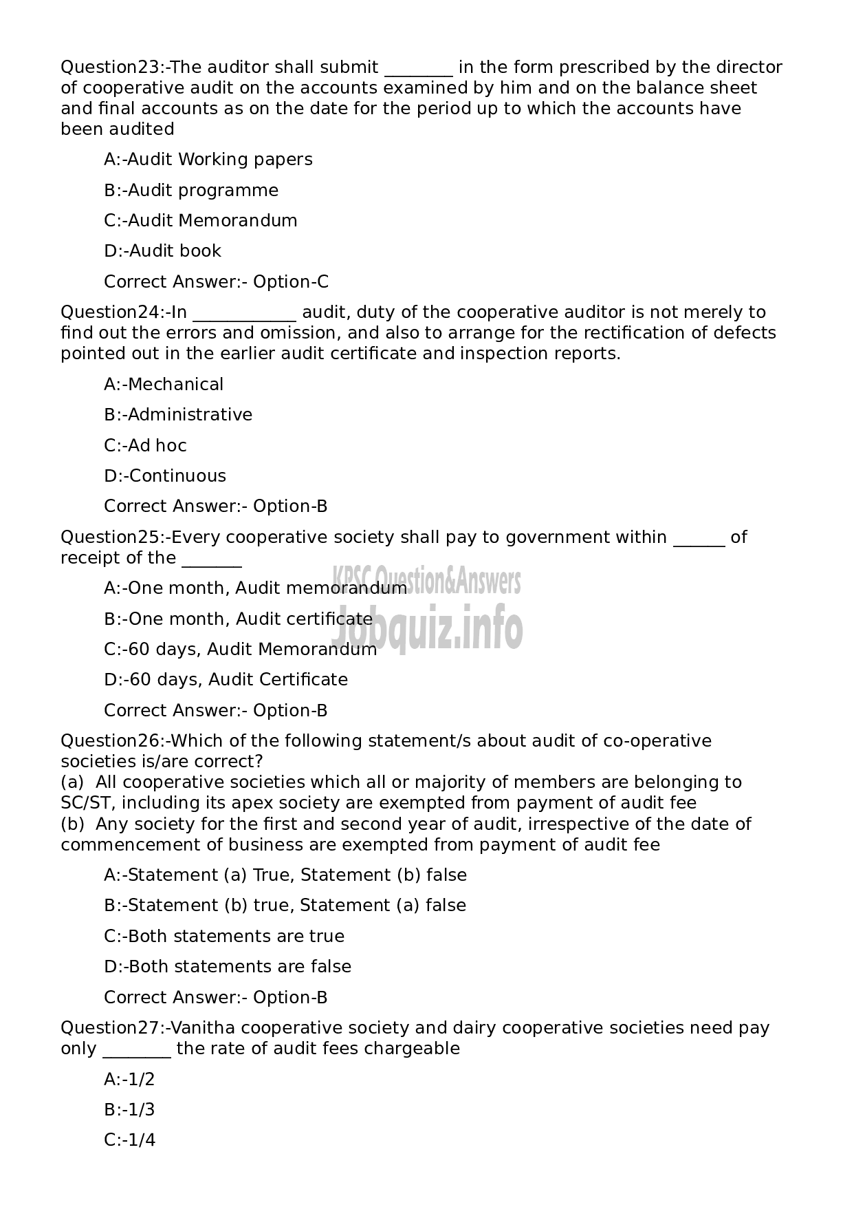 Kerala PSC Question Paper - Manager Grade II (Society Category) (NCA- E/T/B)-6