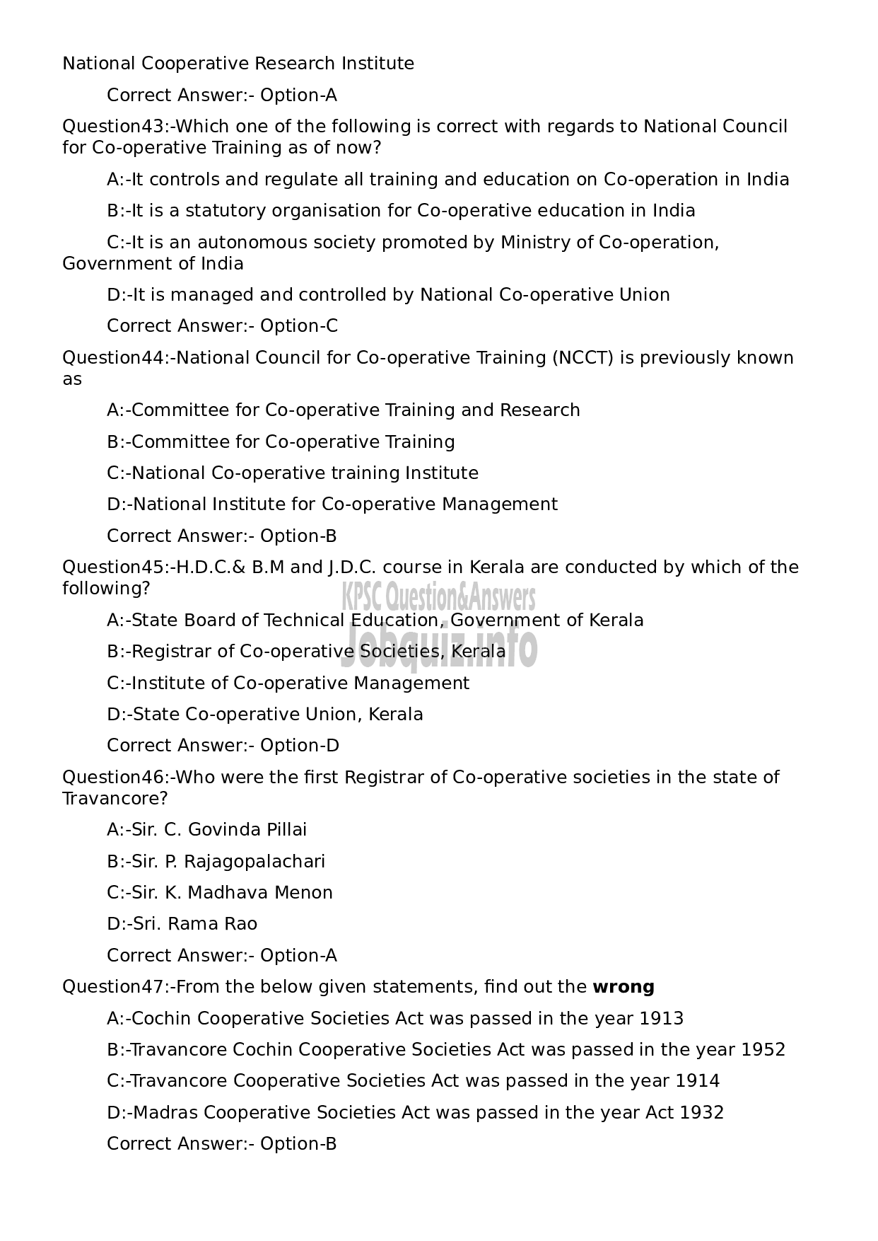 Kerala PSC Question Paper - Manager Grade II (Society Category) (NCA- E/T/B)-10