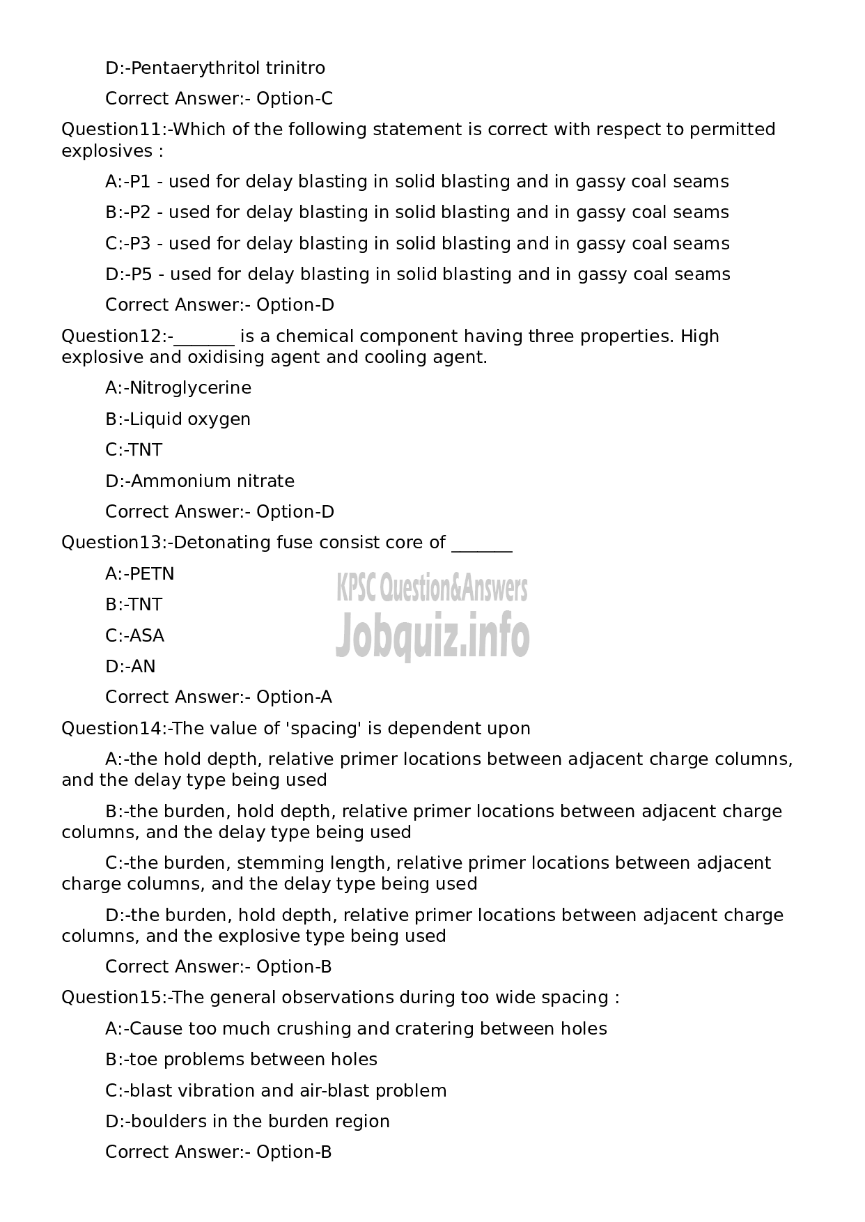 Kerala PSC Question Paper - Mate (Mines)-3