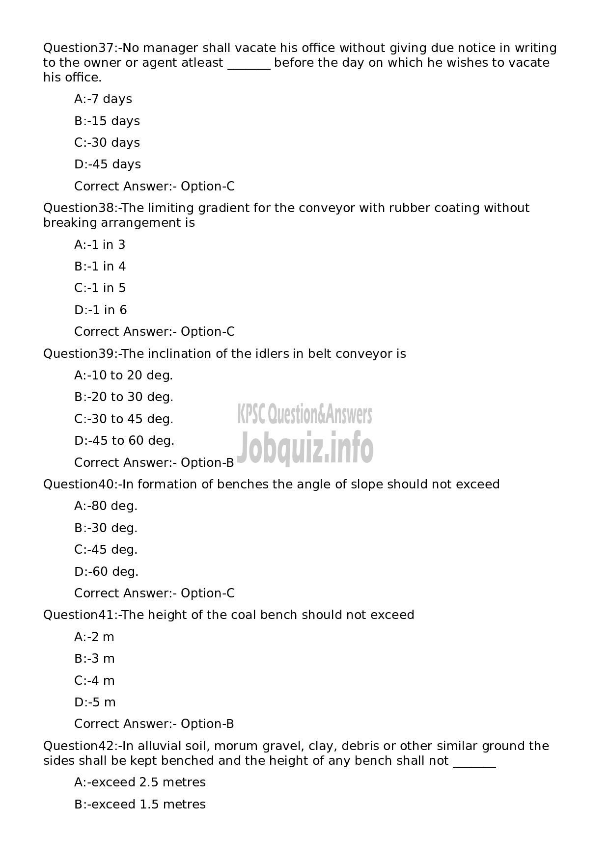 Kerala PSC Question Paper - Mate (Mines)-8