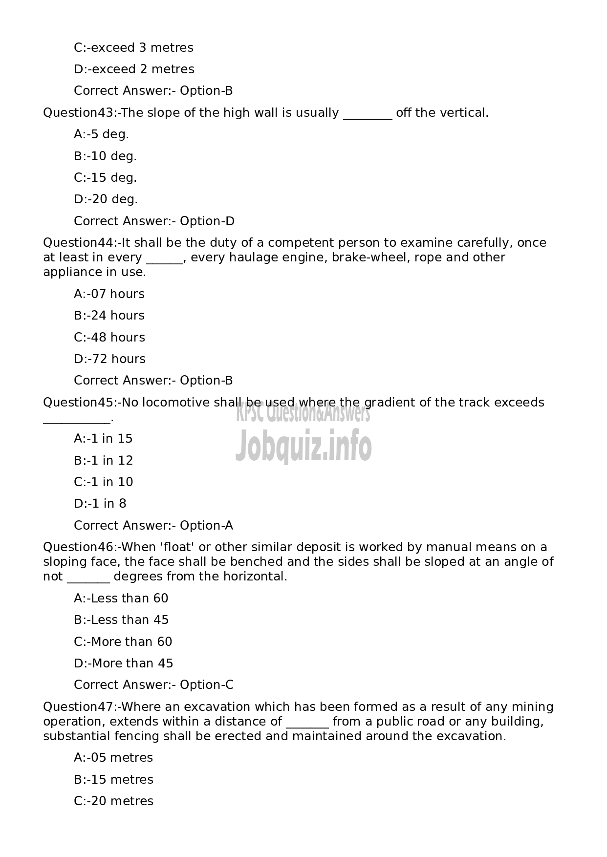 Kerala PSC Question Paper - Mate (Mines)-9