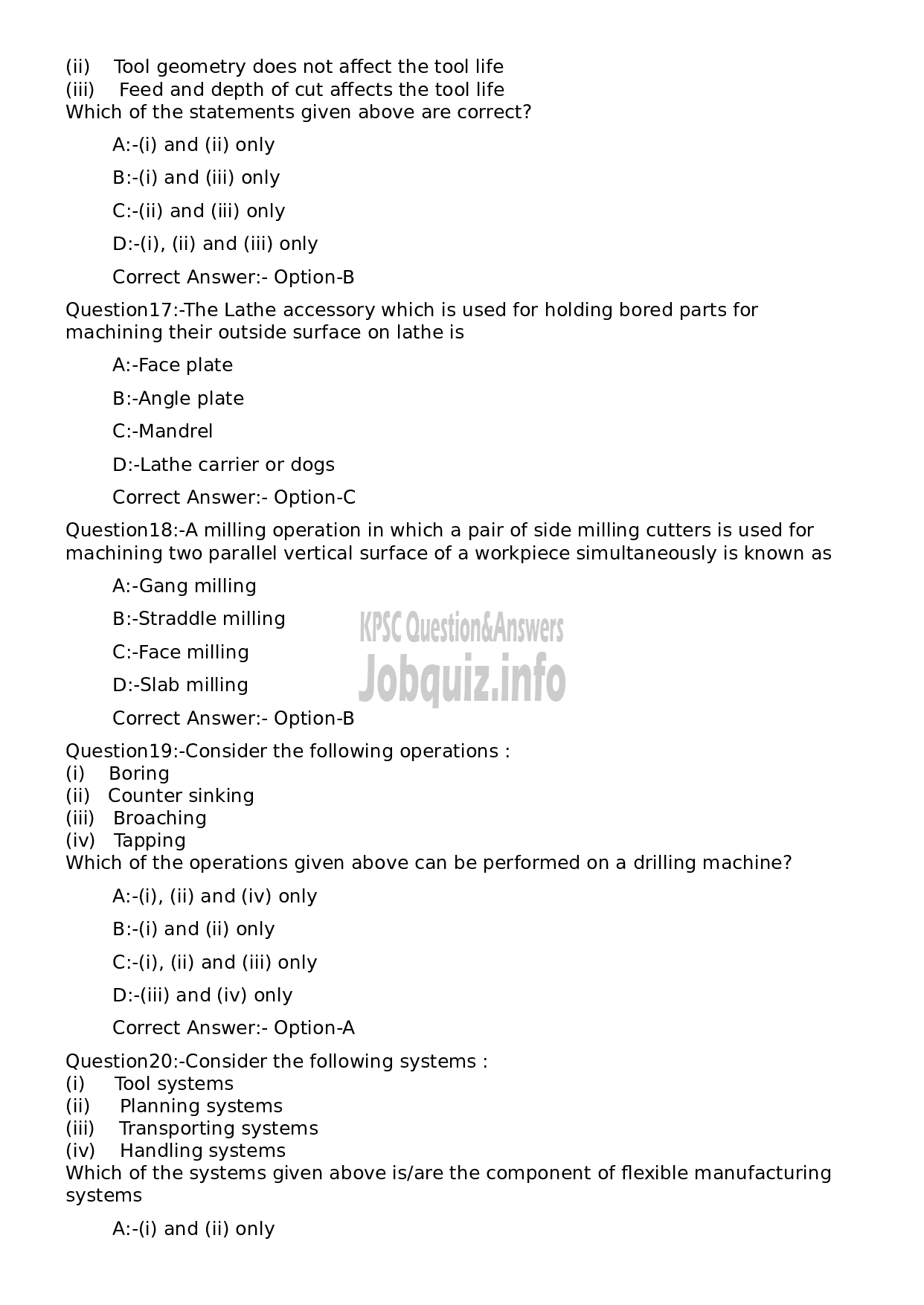 Kerala PSC Question Paper - Materials Manager-4