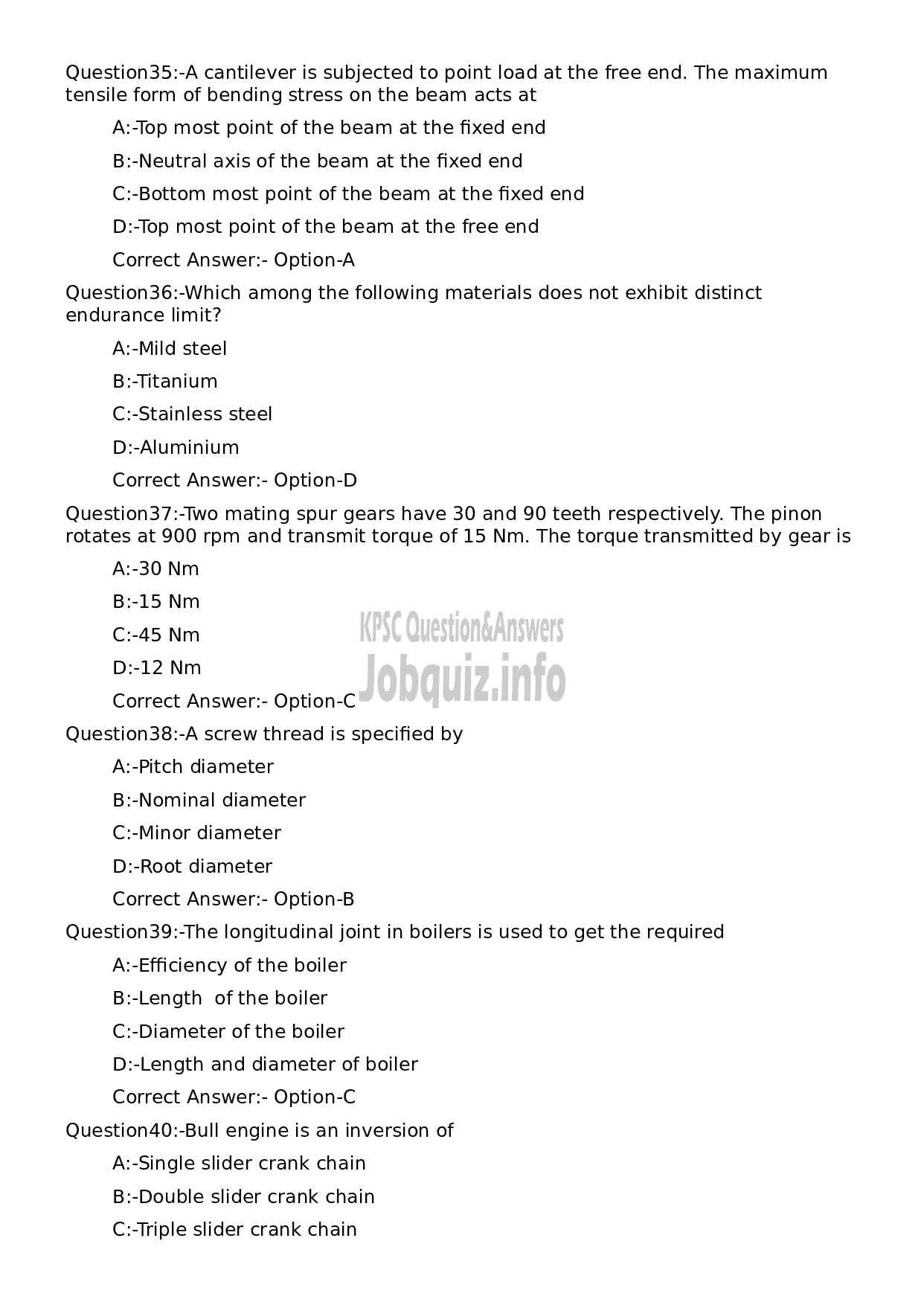 Kerala PSC Question Paper - Materials Manager-8