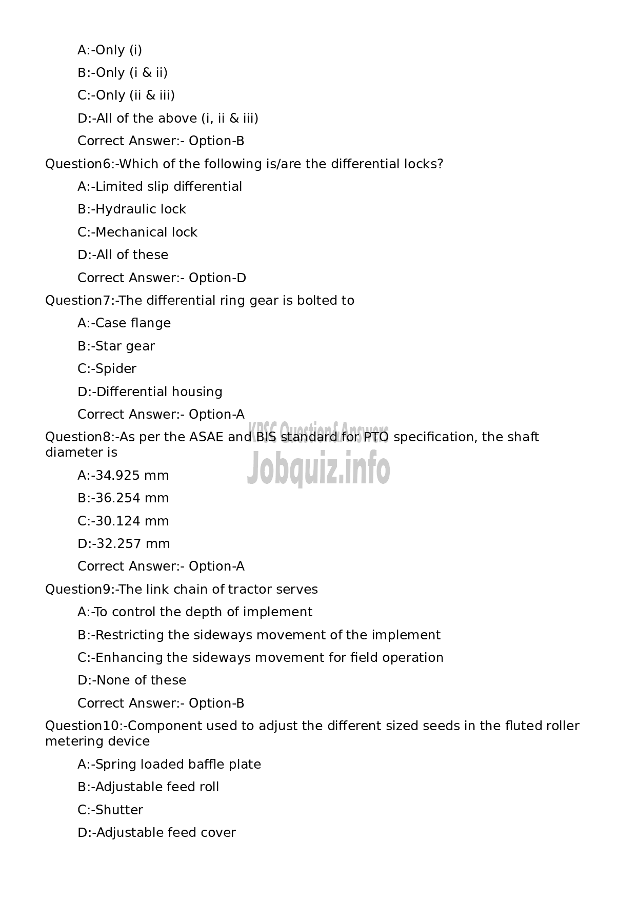 Kerala PSC Question Paper - Mechanic-2