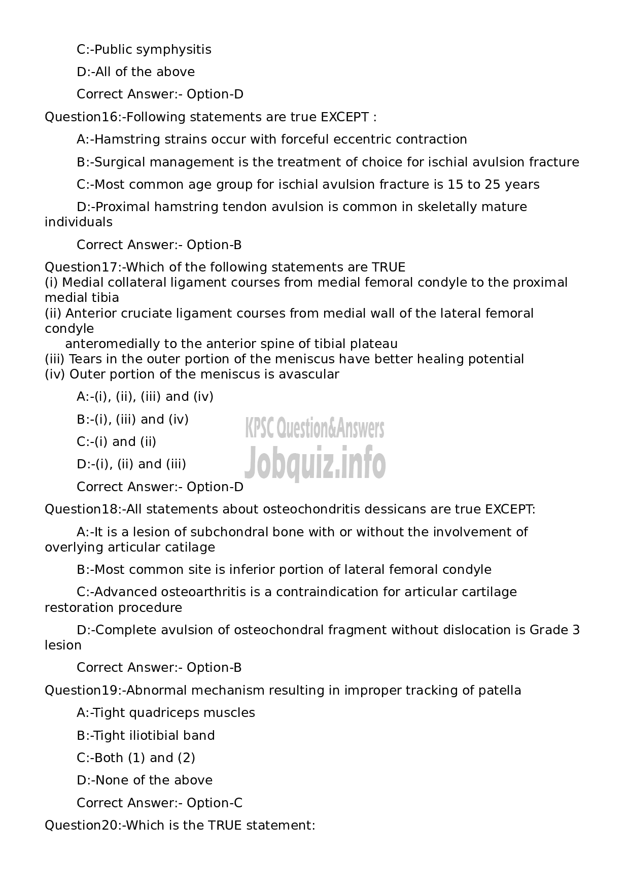 Kerala PSC Question Paper - Medical Officer-4