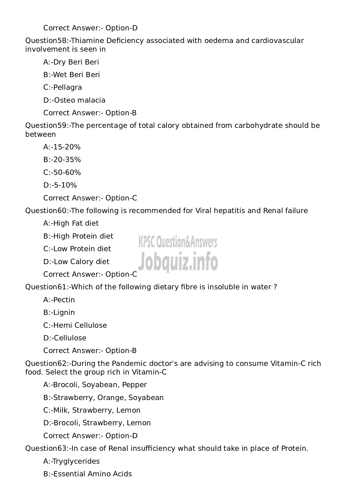 Kerala PSC Question Paper - Medical Officer (Nature Cure)-11