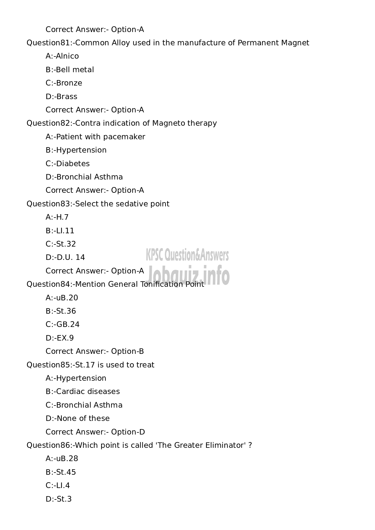 Kerala PSC Question Paper - Medical Officer (Nature Cure)-15