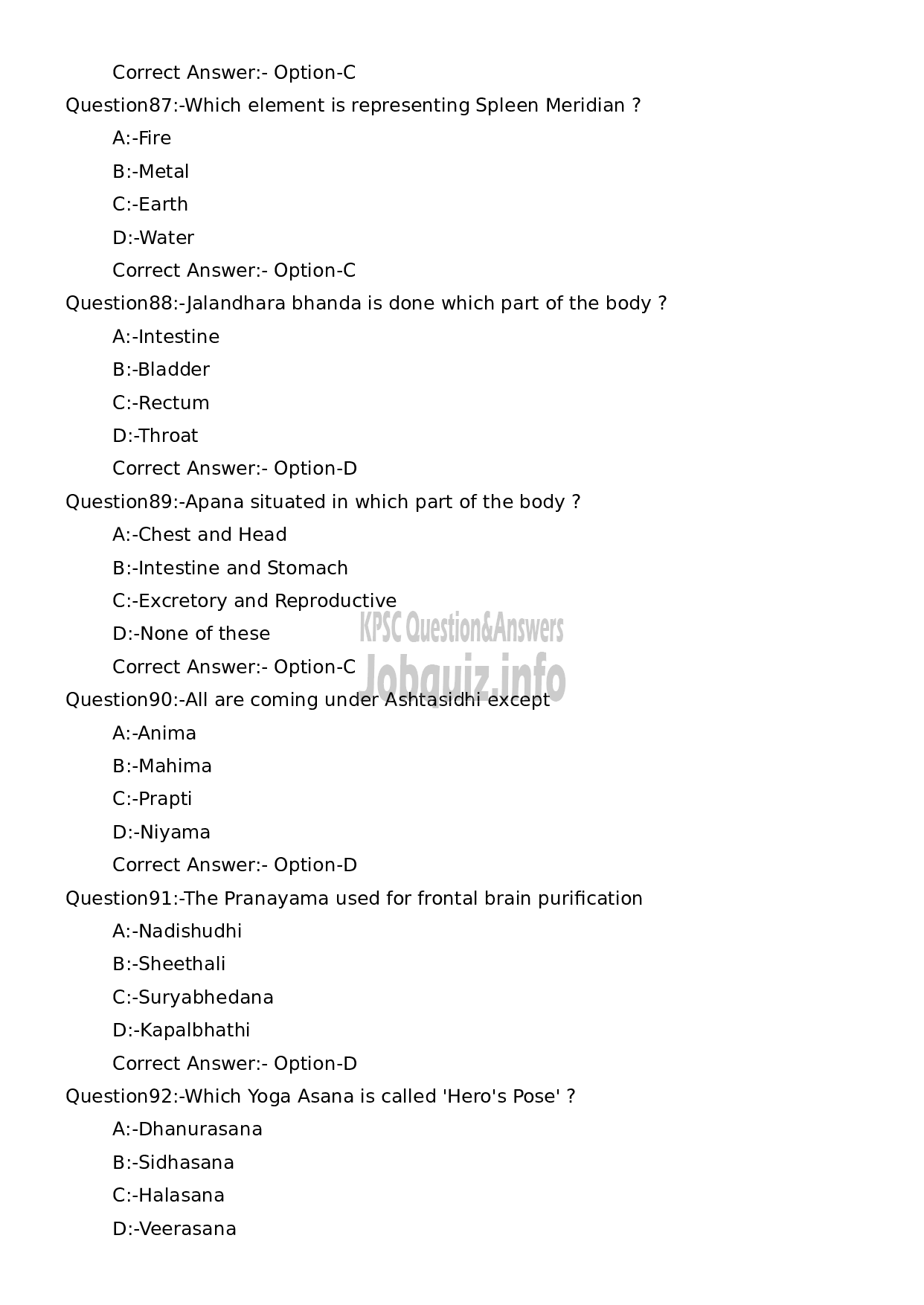 Kerala PSC Question Paper - Medical Officer (Nature Cure)-16