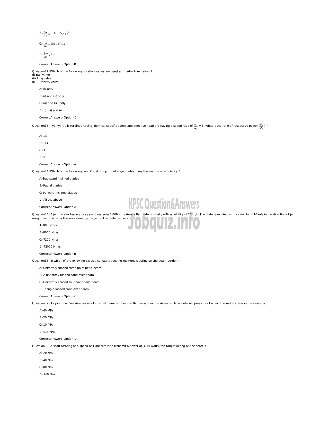 Kerala PSC Question Paper - Motor Transport Inspector (Technical)  -  Police Motor Transport Wing -5