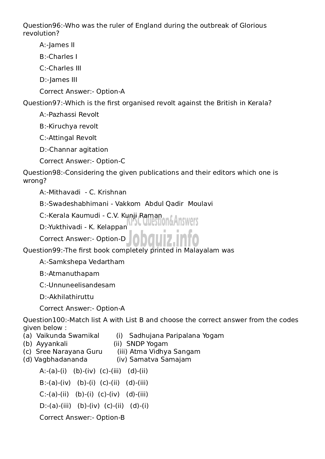 Kerala PSC Question Paper - Music Teacher (High School)-18