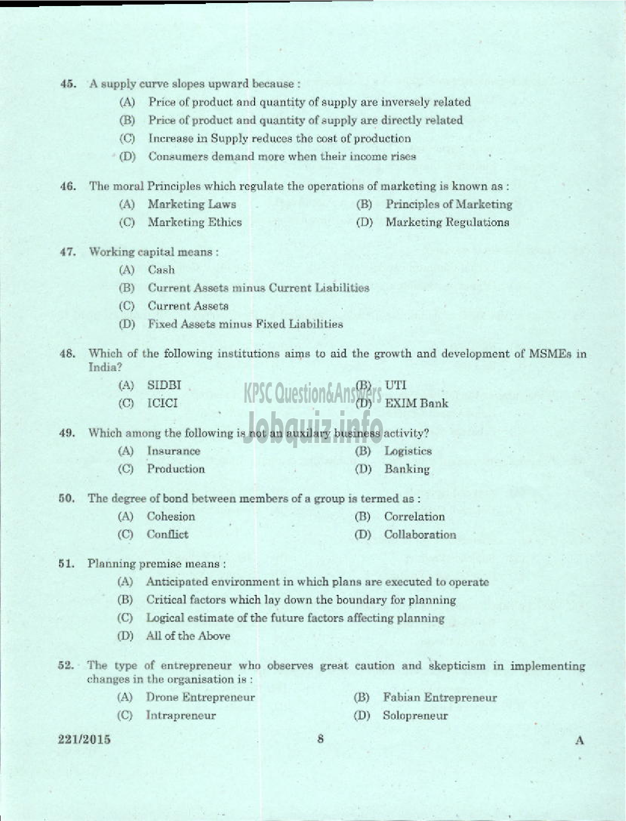 Kerala PSC Question Paper - NON VOCATIONAL TEACHER GENERAL FOUNDATION COURSE JUNIOR VHSE-6