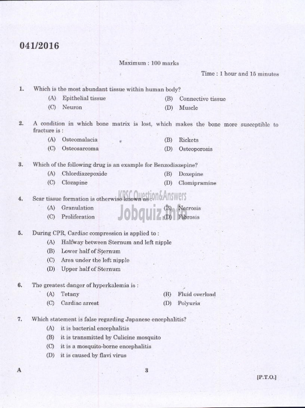 Kerala PSC Question Paper - NURSE GRADE II HOMOEO HOMOEOPATHY-1