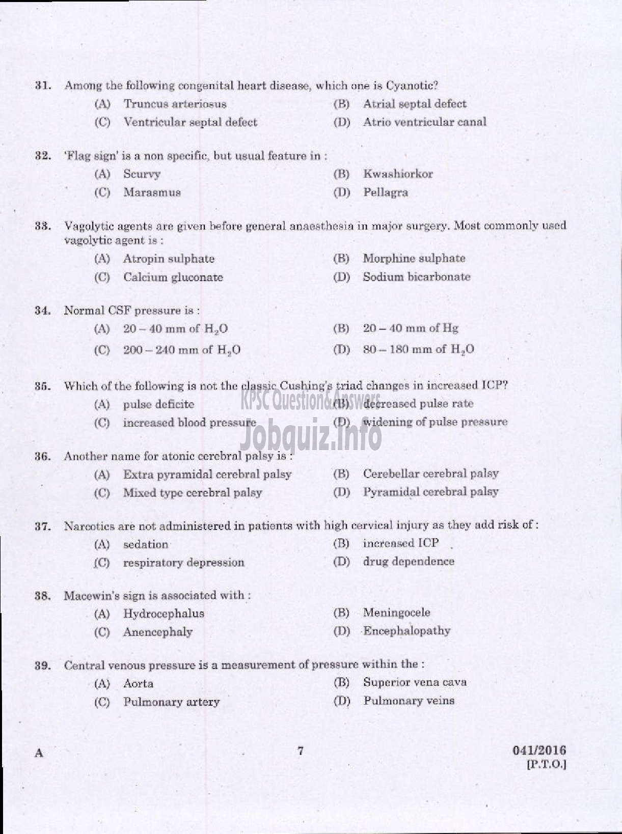 Kerala PSC Question Paper - NURSE GRADE II HOMOEO HOMOEOPATHY-5