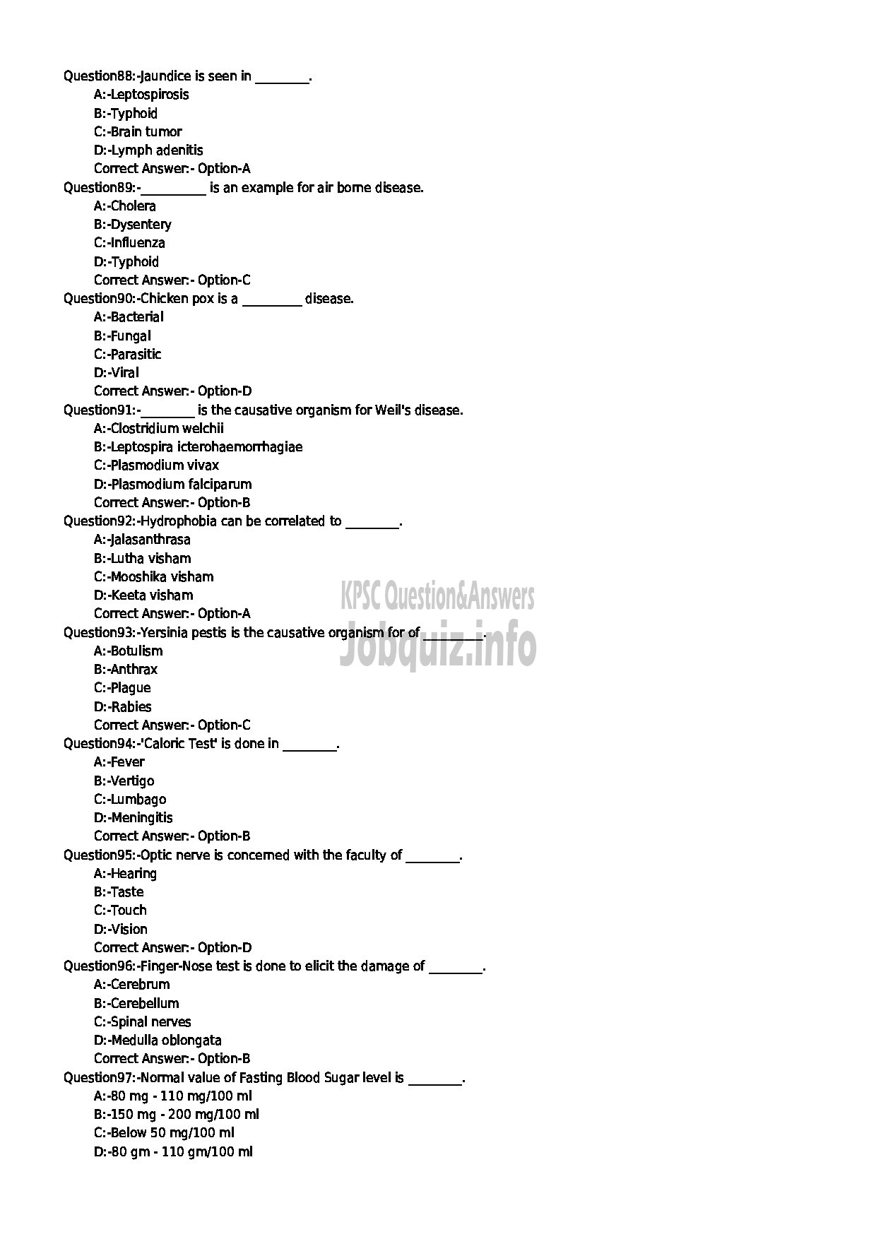 Kerala PSC Question Paper - NURSE GR.II AYURVEDA INDIAN SYSTEMS OF MEDICINE-10