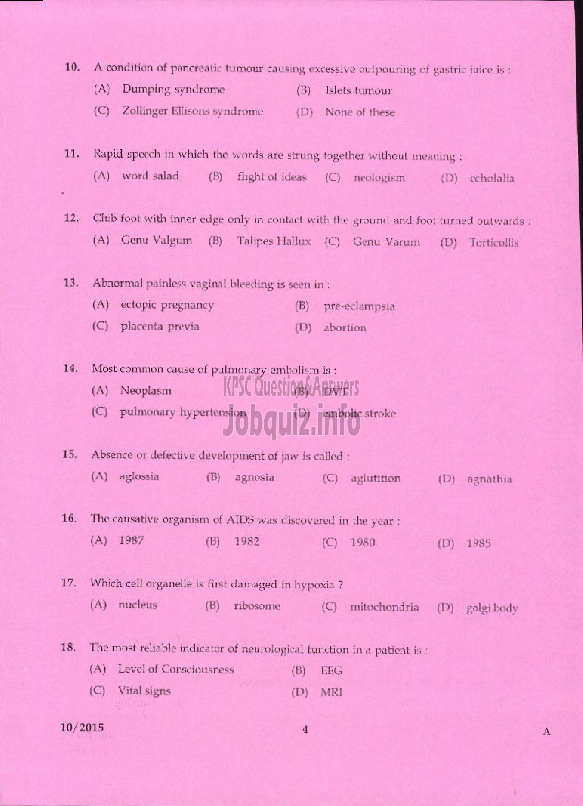 Kerala PSC Question Paper - NURSING TUTOR HEALTH SERVICE-2