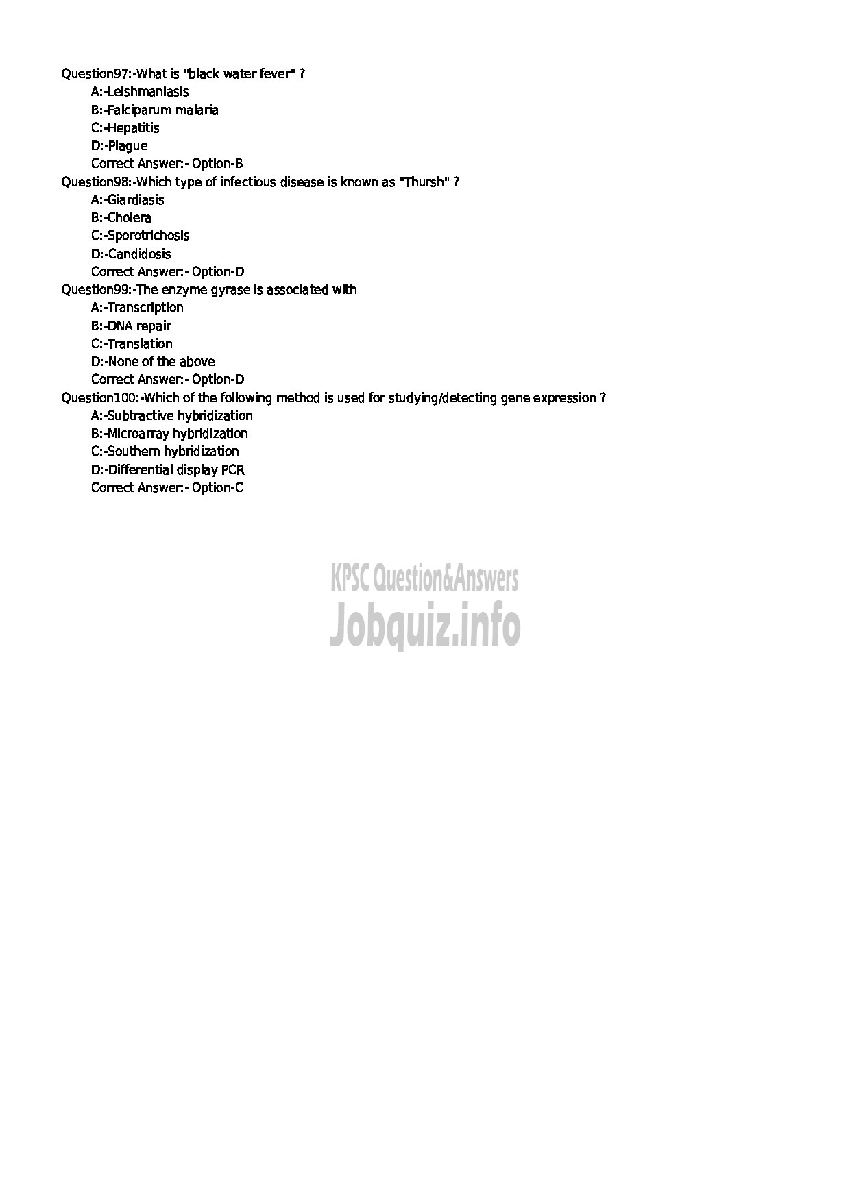 Kerala PSC Question Paper - NVT BIOLOGY JR VHSE-11