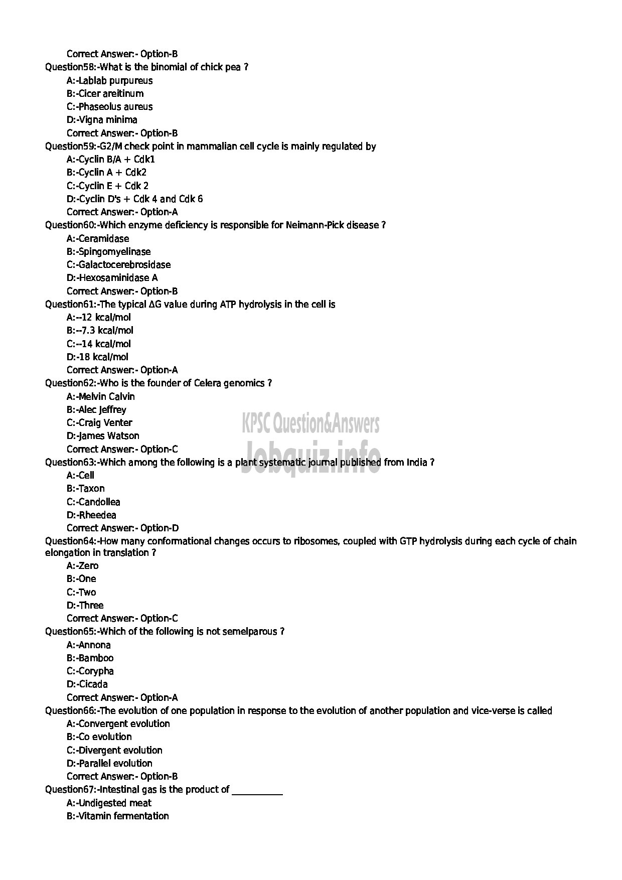 Kerala PSC Question Paper - NVT BIOLOGY JR VHSE-7