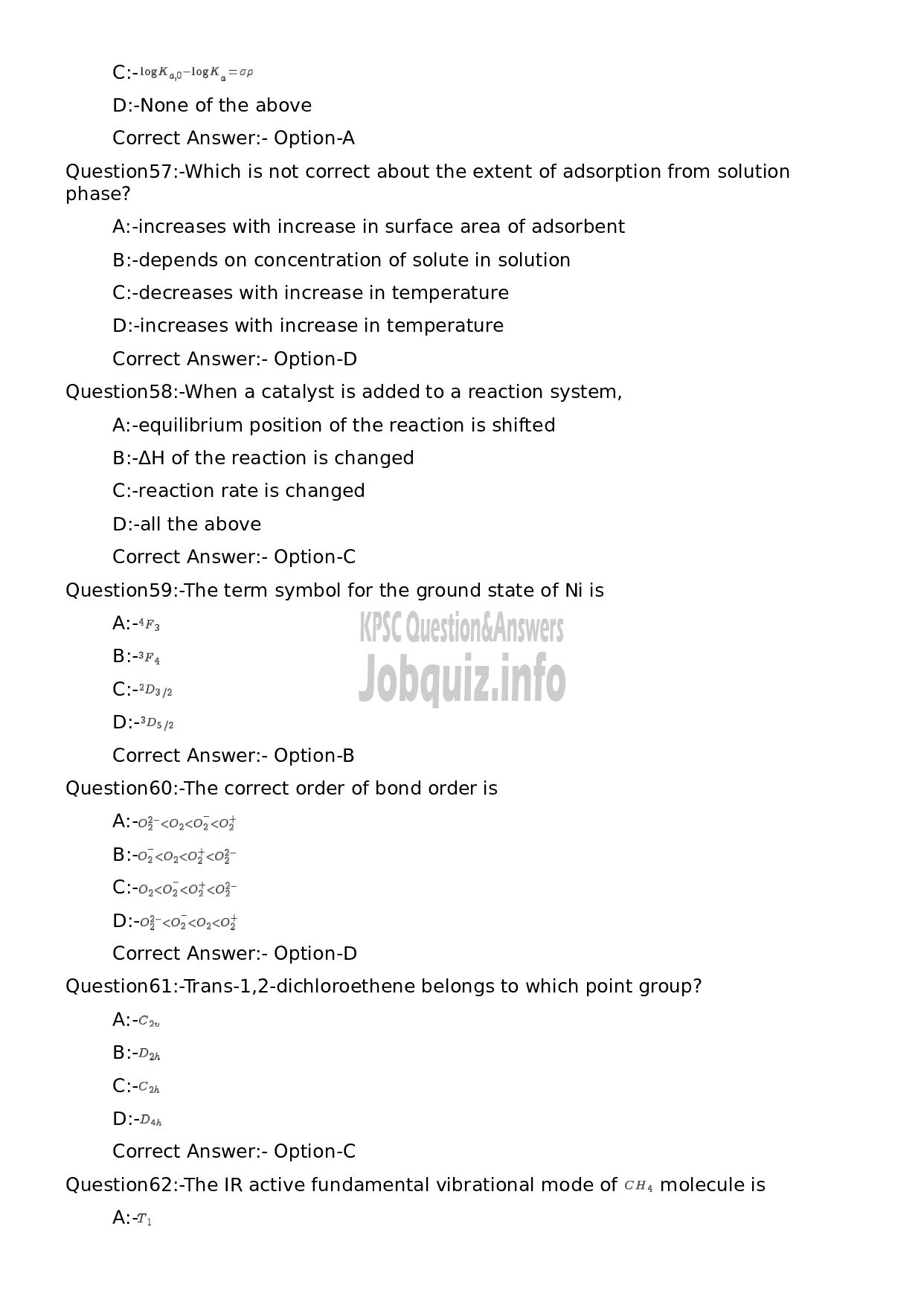 Kerala PSC Question Paper - Non Vocational Teacher Chemistry (By Transfer)-12