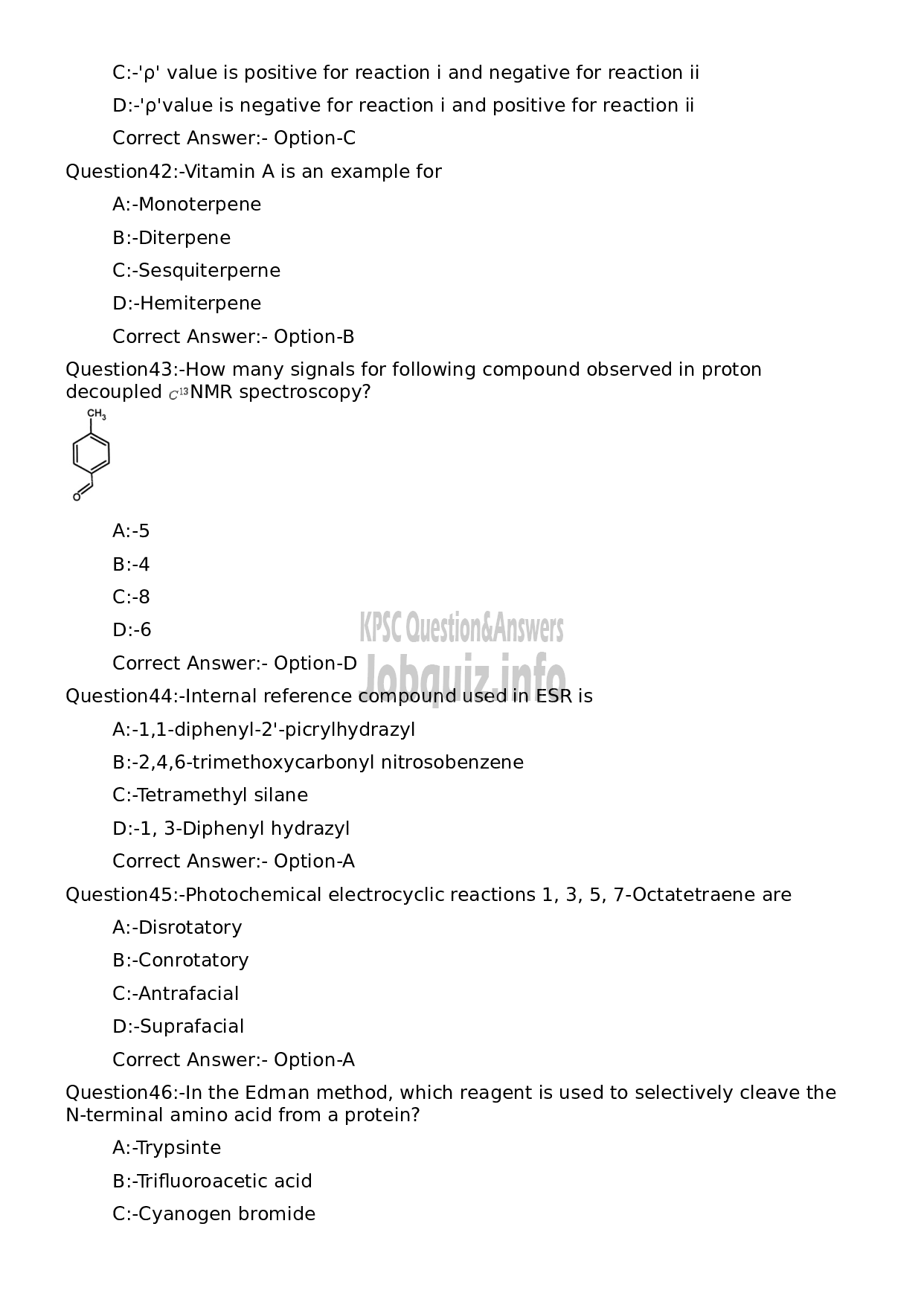 Kerala PSC Question Paper - Non Vocational Teacher Chemistry (By Transfer)-9