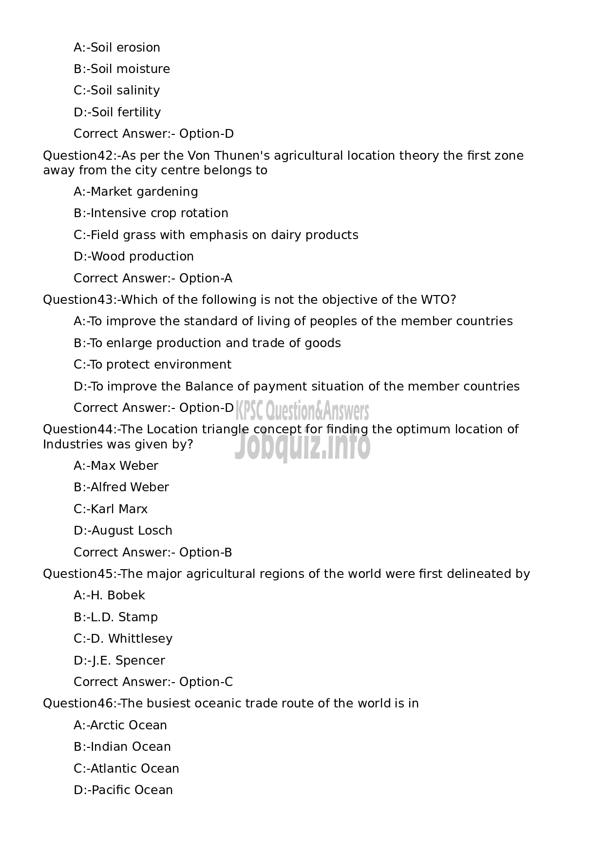 Kerala PSC Question Paper - Non Vocational Teacher Geography (Junior)-10