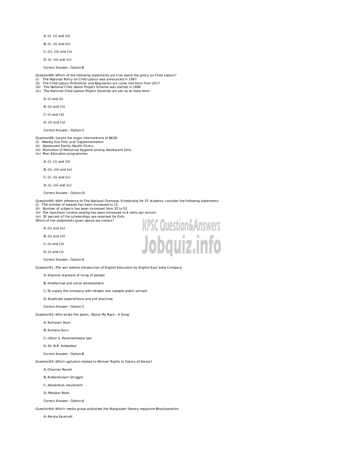 Kerala PSC Question Paper - Non Vocational Teacher in Physics (Senior) - Kerala Vocational Higher Secondary Education -14