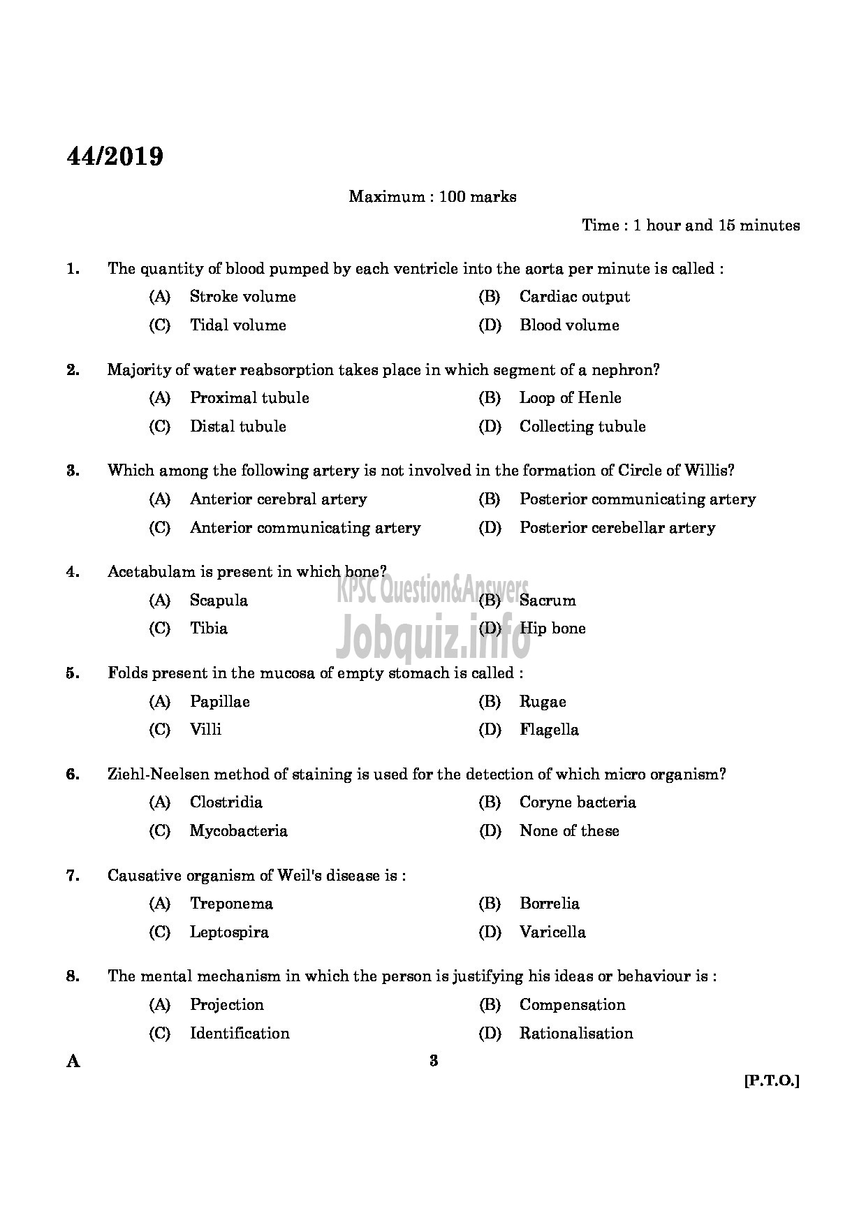 Kerala PSC Question Paper - Nurse Gr.II (Homoeo) Homoeopathy/Staff Nurse (Allopathy) English -1
