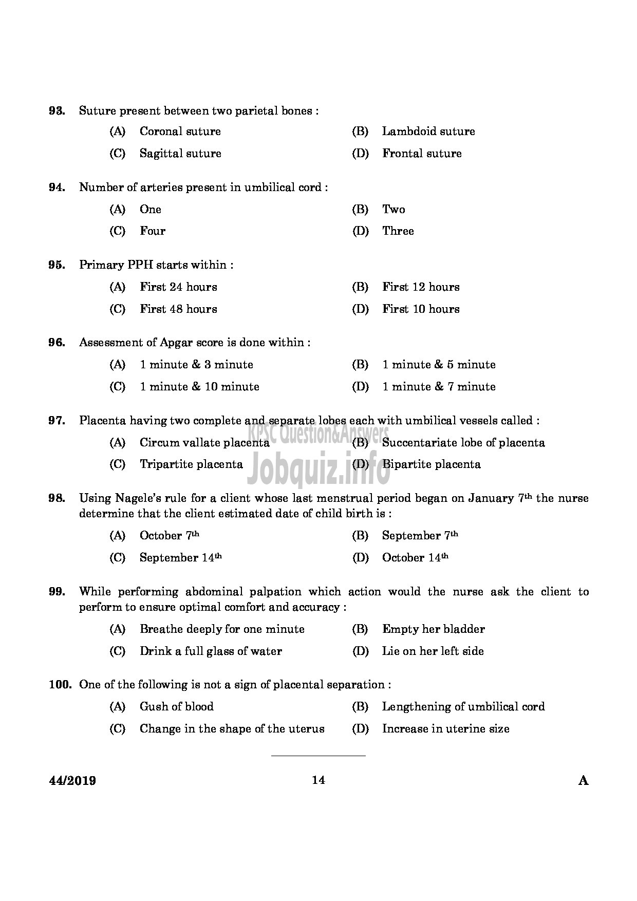 Kerala PSC Question Paper - Nurse Gr.II (Homoeo) Homoeopathy/Staff Nurse (Allopathy) English -12