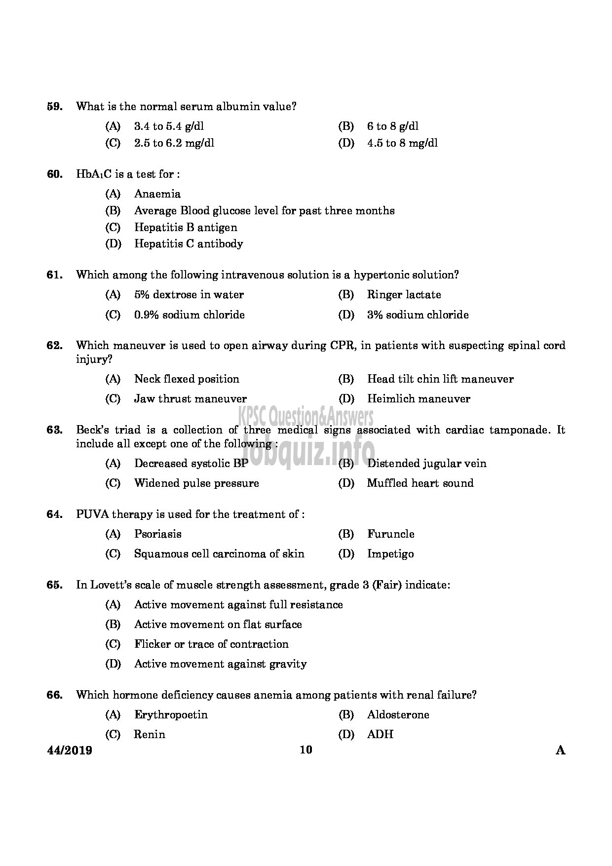 Kerala PSC Question Paper - Nurse Gr.II (Homoeo) Homoeopathy/Staff Nurse (Allopathy) English -8