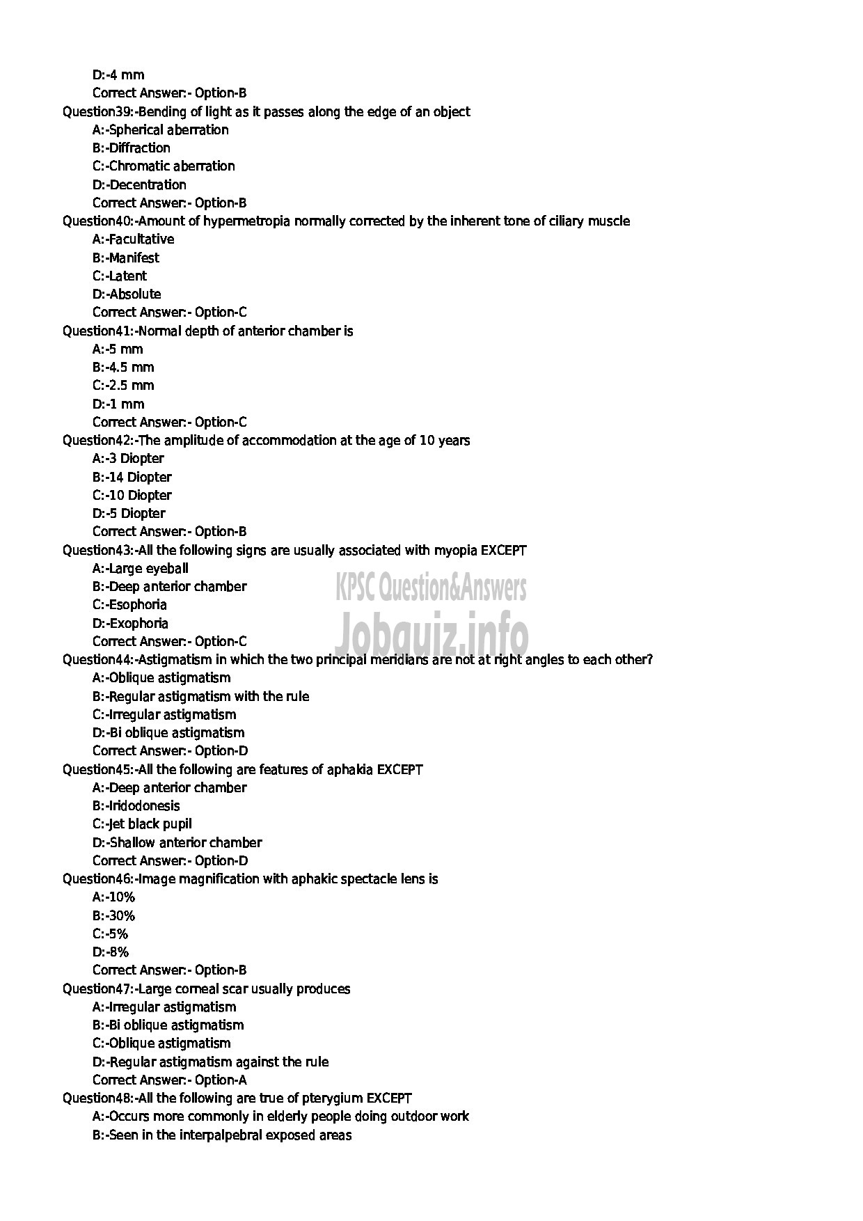 Kerala PSC Question Paper - OPHTHALMIC ASSISTANT GR II SR FOR SC/ST MEDICAL EDUCATION-5