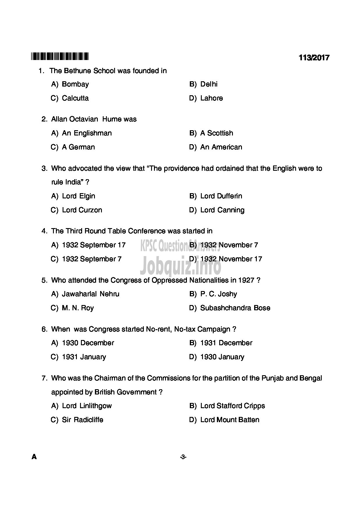 Kerala PSC Question Paper - PART TIME HIGH SCHOOL ASSISTANT HINDI EDUCATION-3