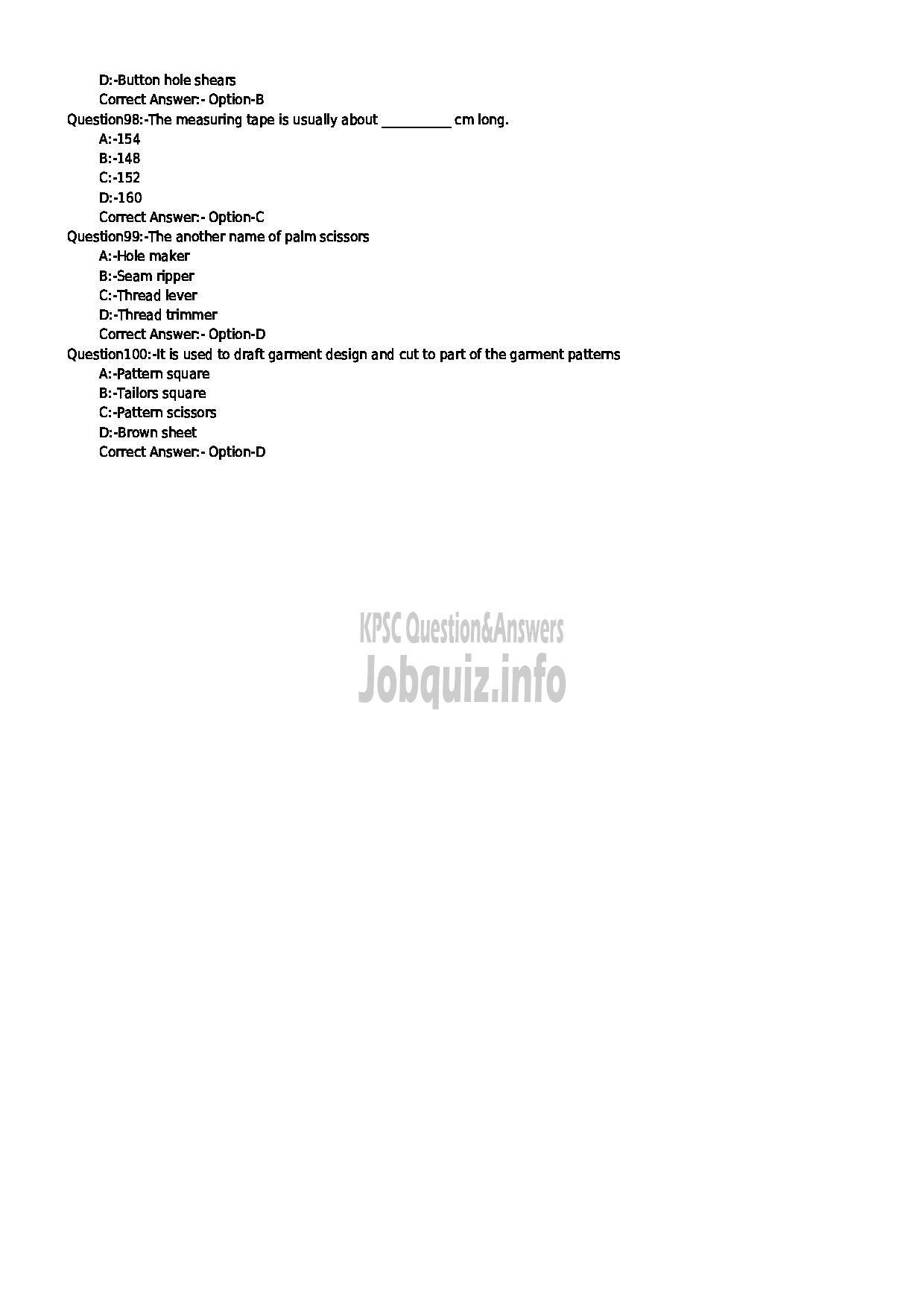 Kerala PSC Question Paper - PATTERN MAKER STATE WATER TRANSPORT-11