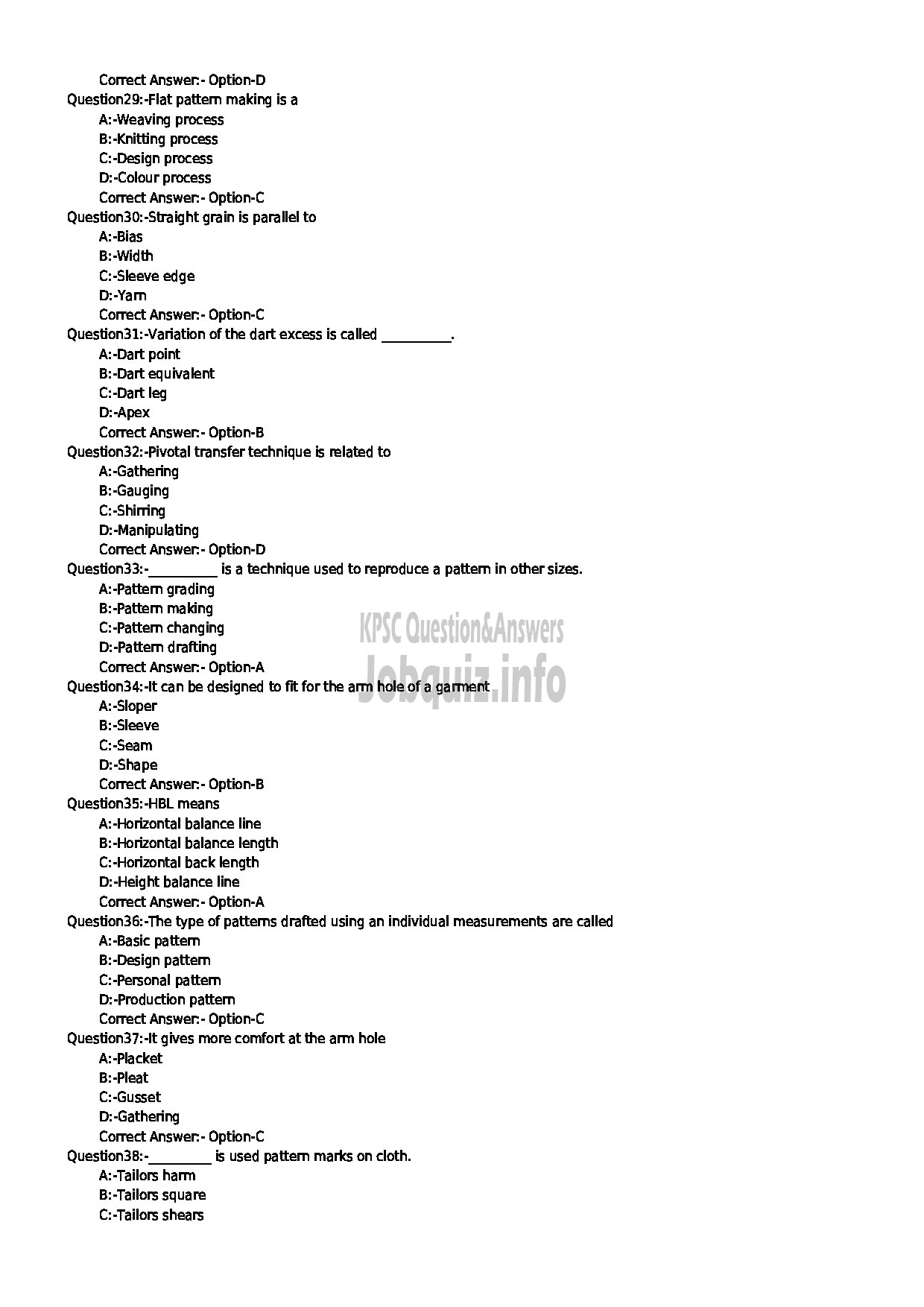 Kerala PSC Question Paper - PATTERN MAKER STATE WATER TRANSPORT-4