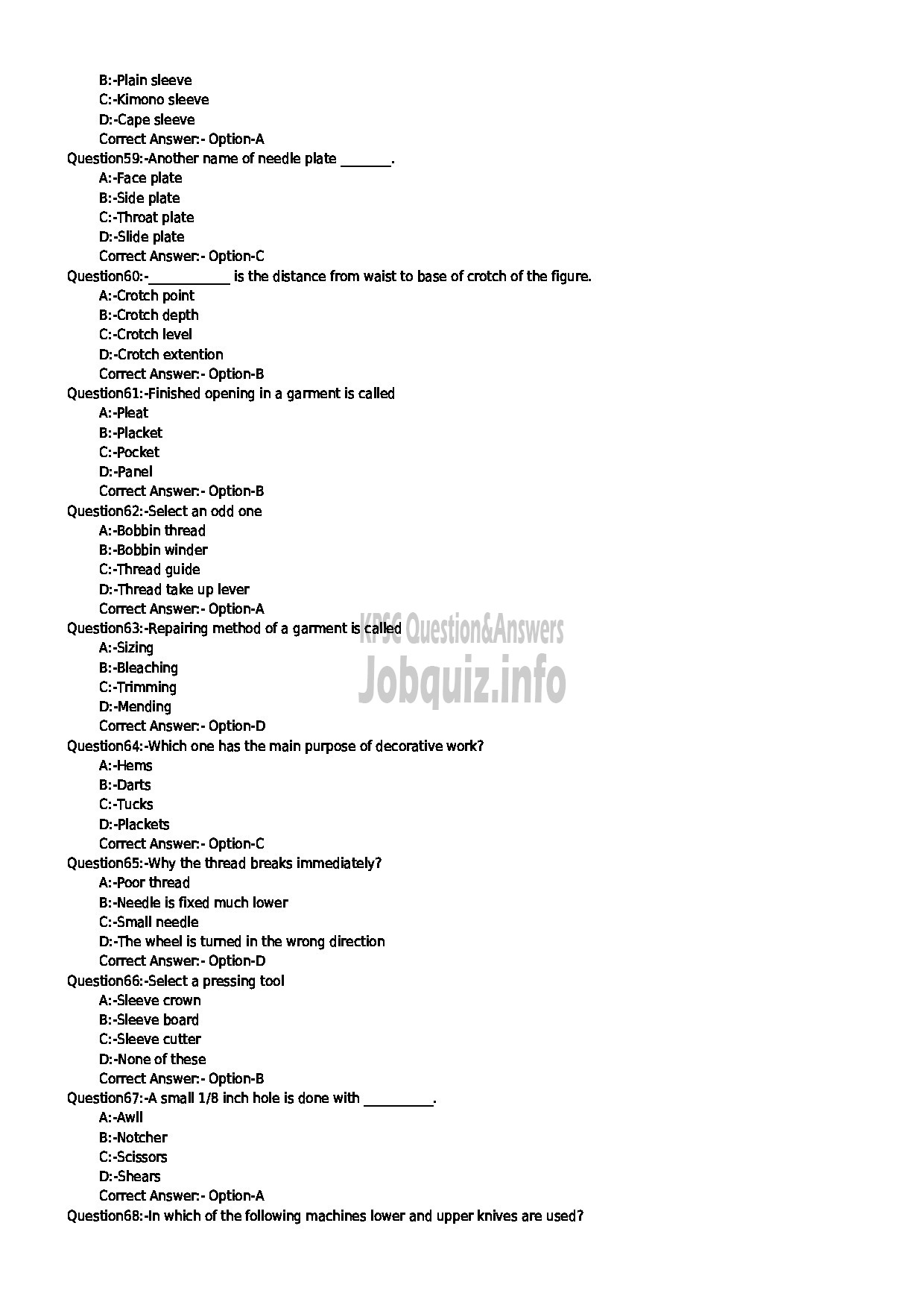 Kerala PSC Question Paper - PATTERN MAKER STATE WATER TRANSPORT-7