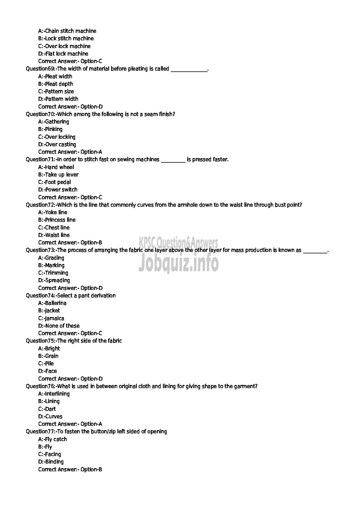 Kerala PSC Question Paper - PATTERN MAKER STATE WATER TRANSPORT-8