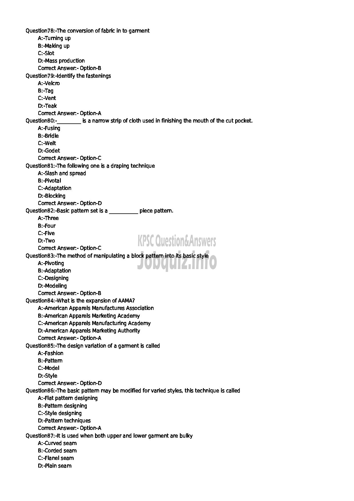 Kerala PSC Question Paper - PATTERN MAKER STATE WATER TRANSPORT-9