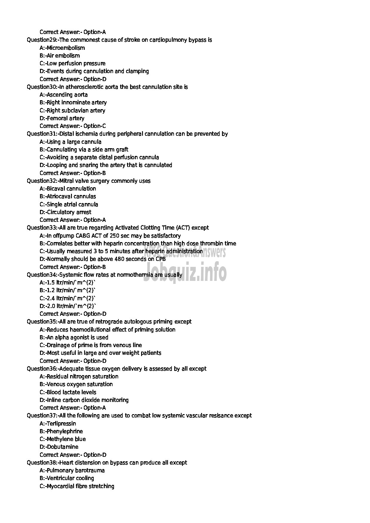 Kerala PSC Question Paper - PERFUSIONIST MEDICAL EDUCATION-4