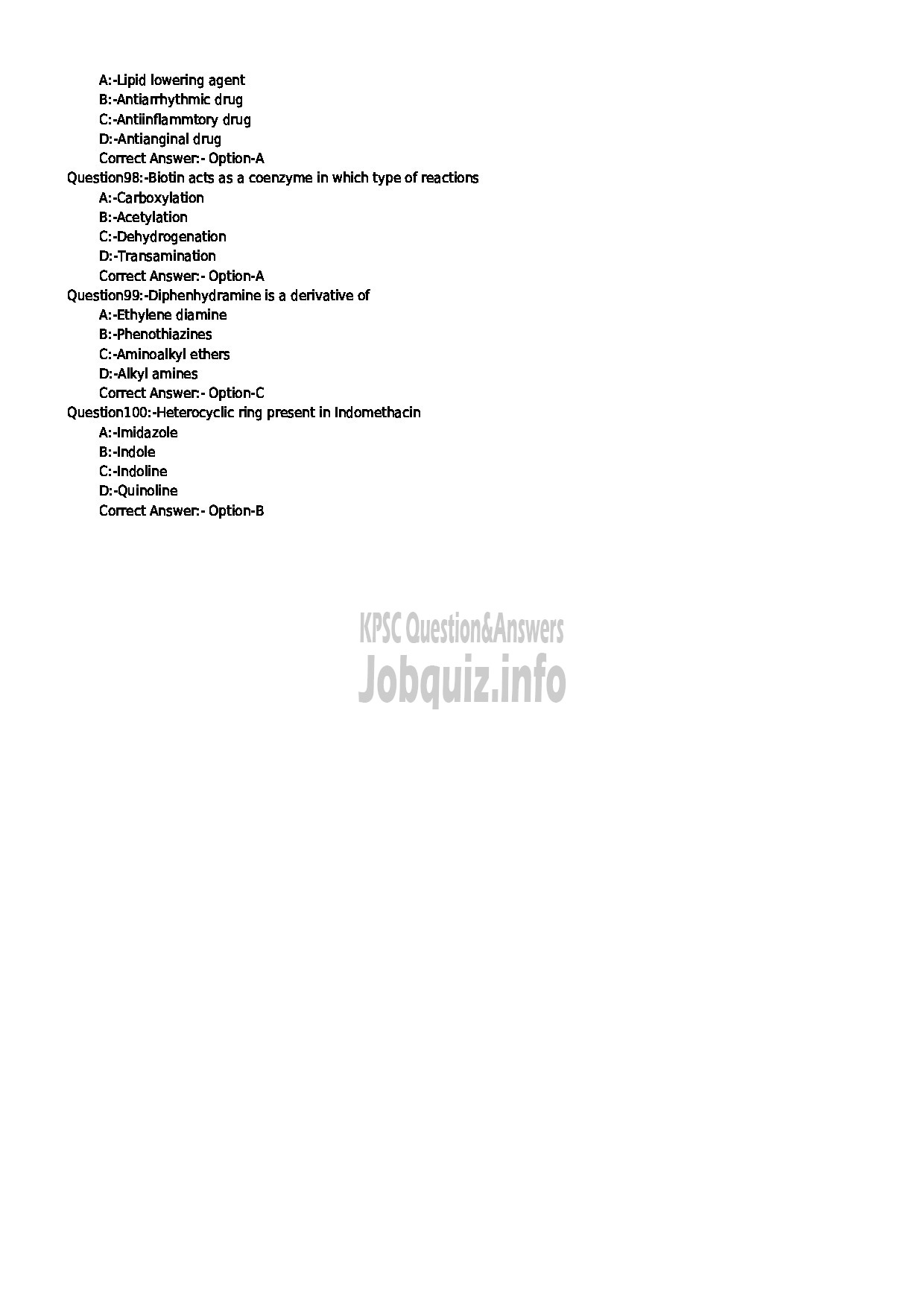 Kerala PSC Question Paper - PHARMACIST GR II HEALTH SERVICES-11