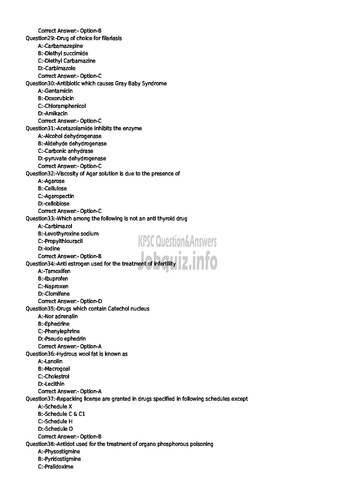 Kerala PSC Question Paper - PHARMACIST GR II HEALTH SERVICES-4