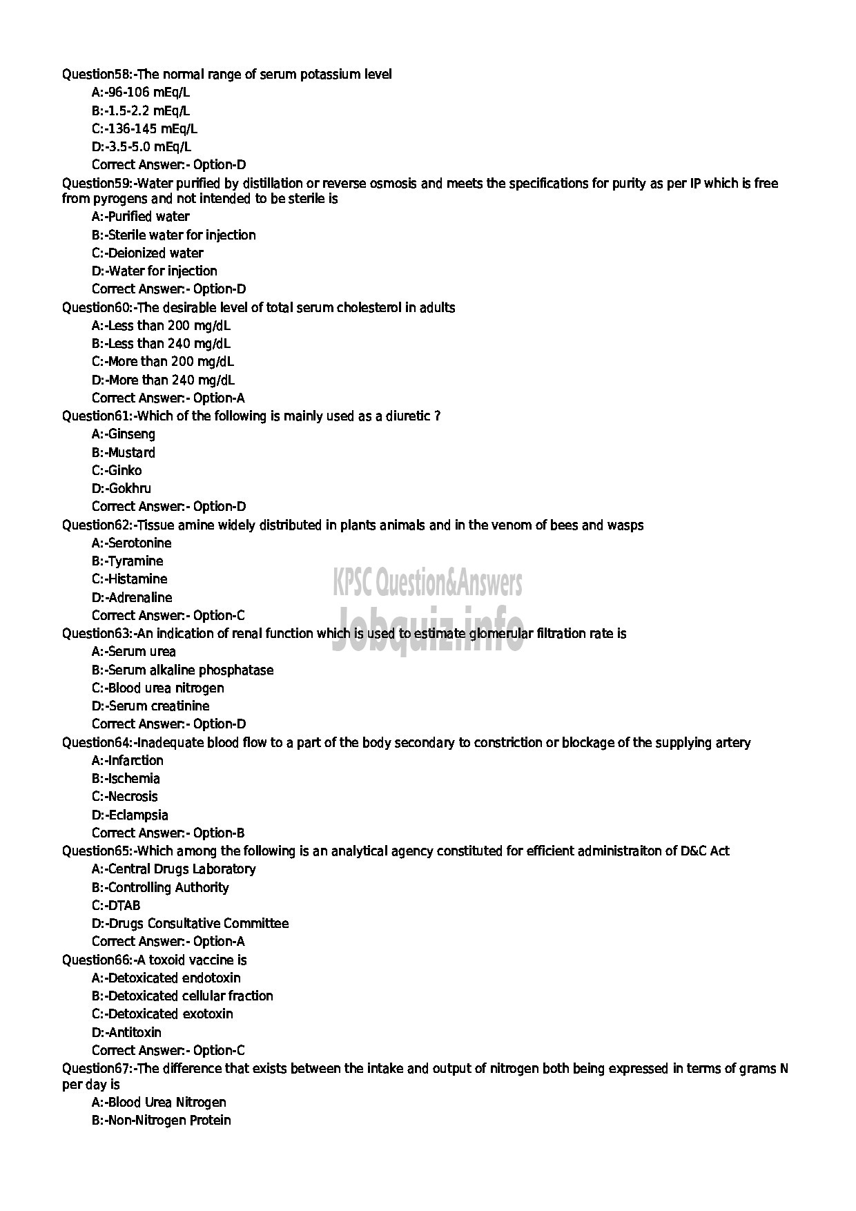 Kerala PSC Question Paper - PHARMACIST GR II HEALTH SERVICES-7