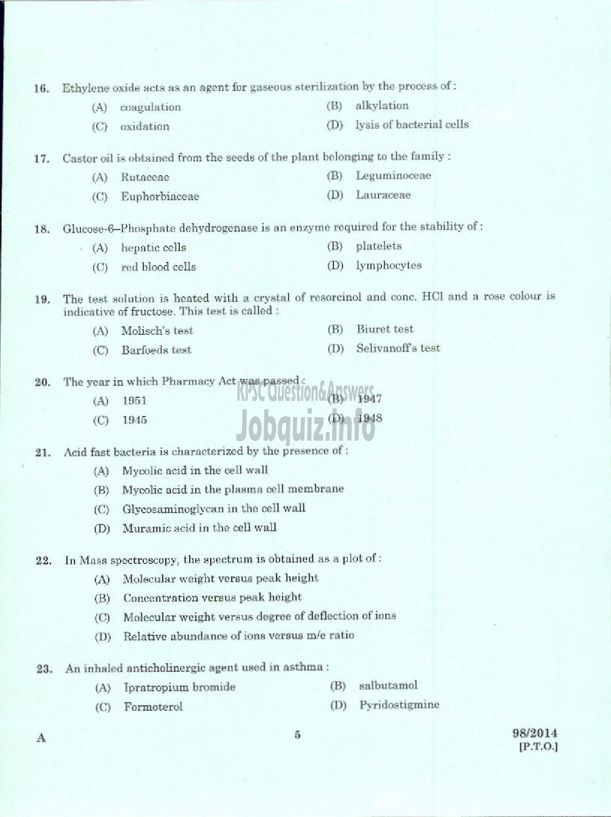 PHARMA CHEMIST ANIMAL HUSBANDRY : page 2 - Kerala PSC Question Paper
