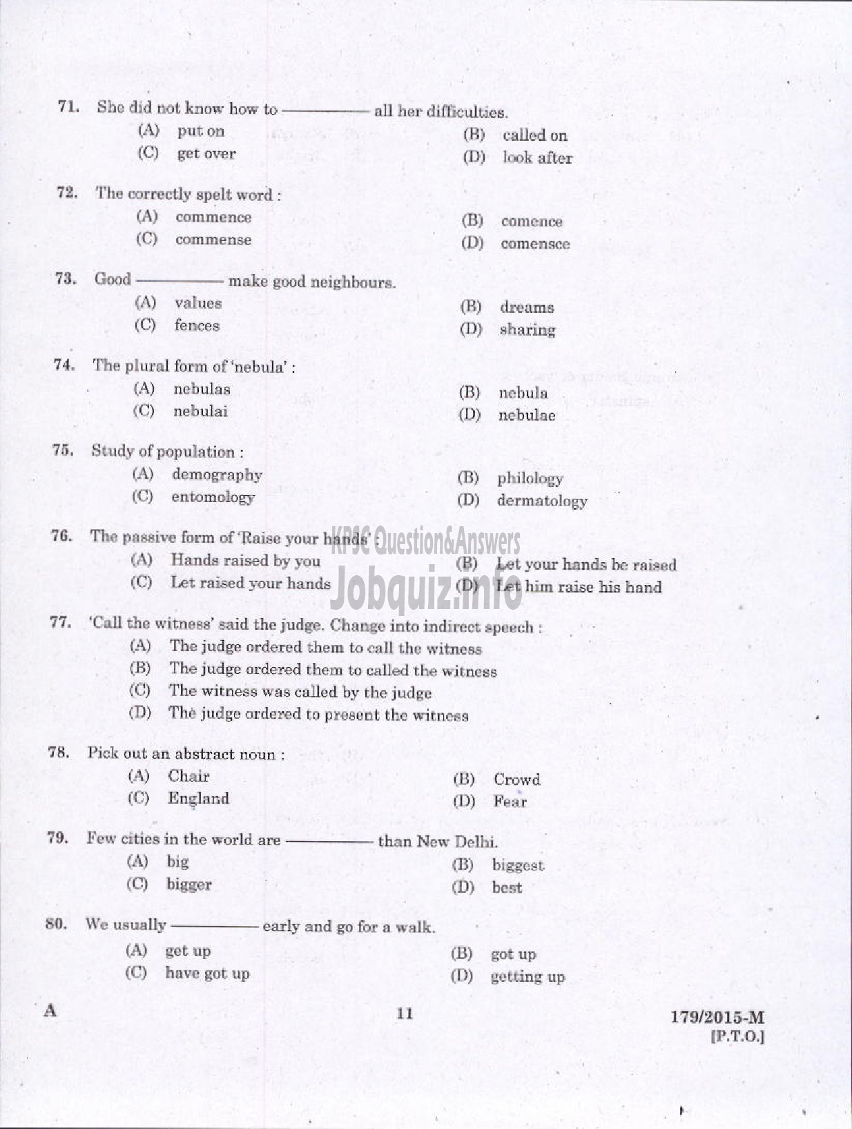 Kerala PSC Question Paper - POLICE CONSTABLE ARMED POLICE BATTALION POLICE/WOMEN POLICE CONSTABLE ARMED POLICE BATTALION POLICE ( Malayalam ) -9