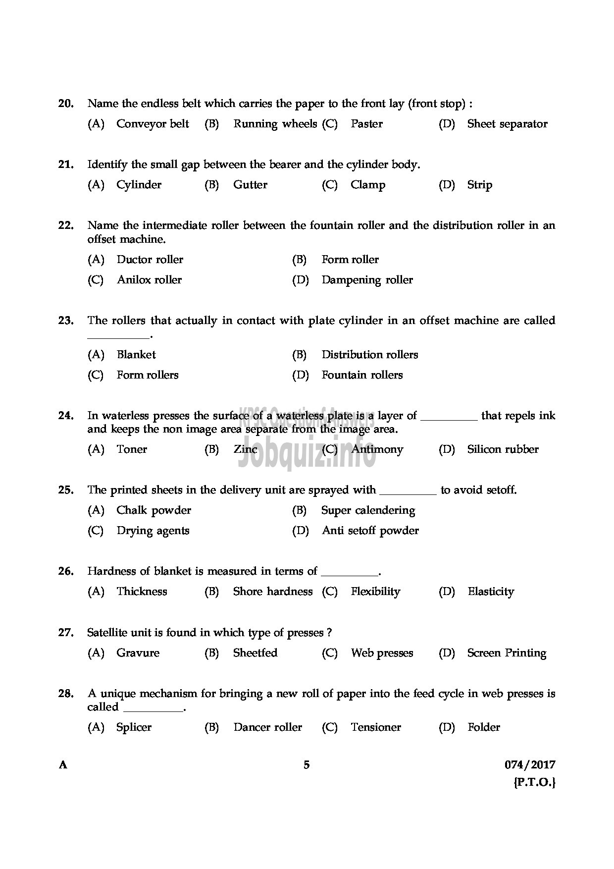 Kerala PSC Question Paper - PRINTER MEDICAL EDUCATION QUESTION PAPER-4