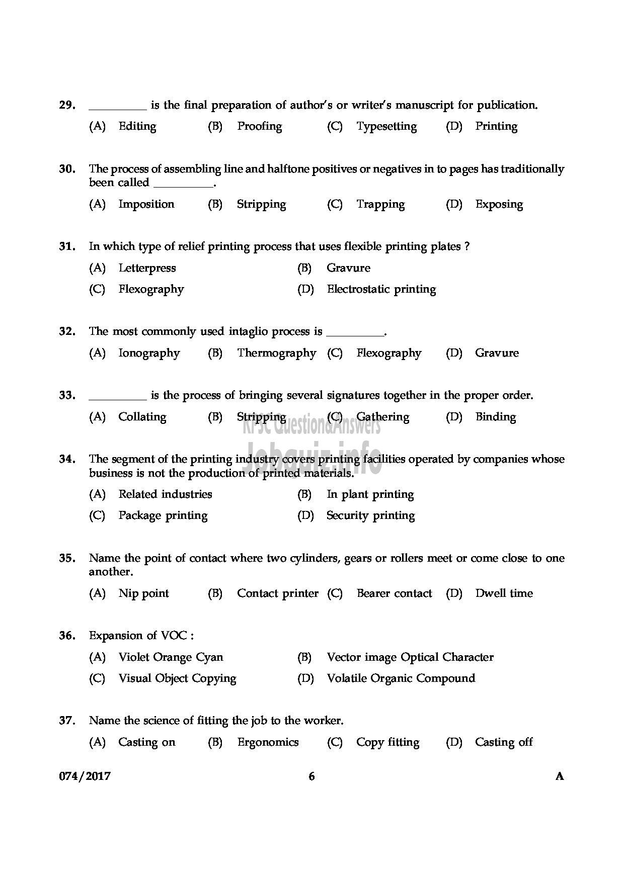 Kerala PSC Question Paper - PRINTER MEDICAL EDUCATION QUESTION PAPER-5