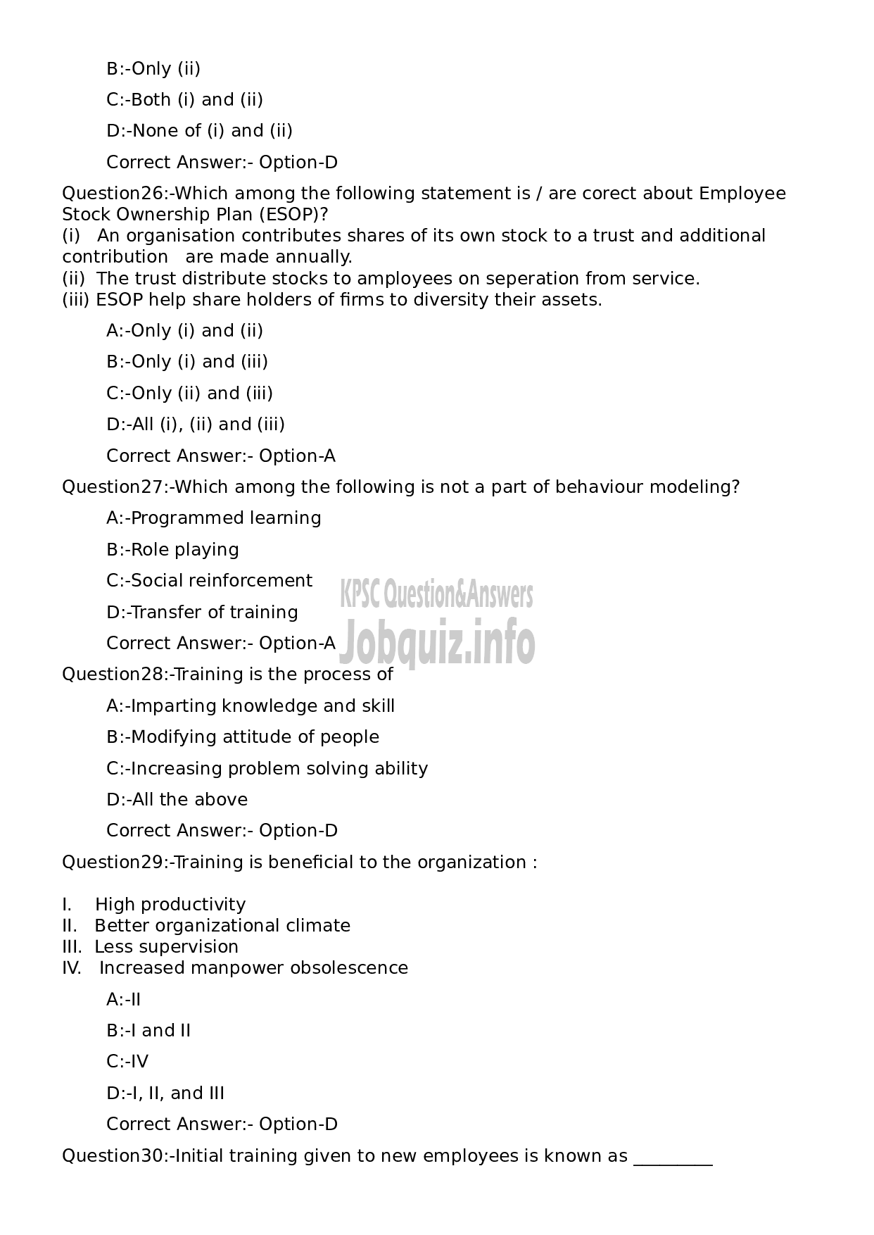 Kerala PSC Question Paper - Personnel Officer-6