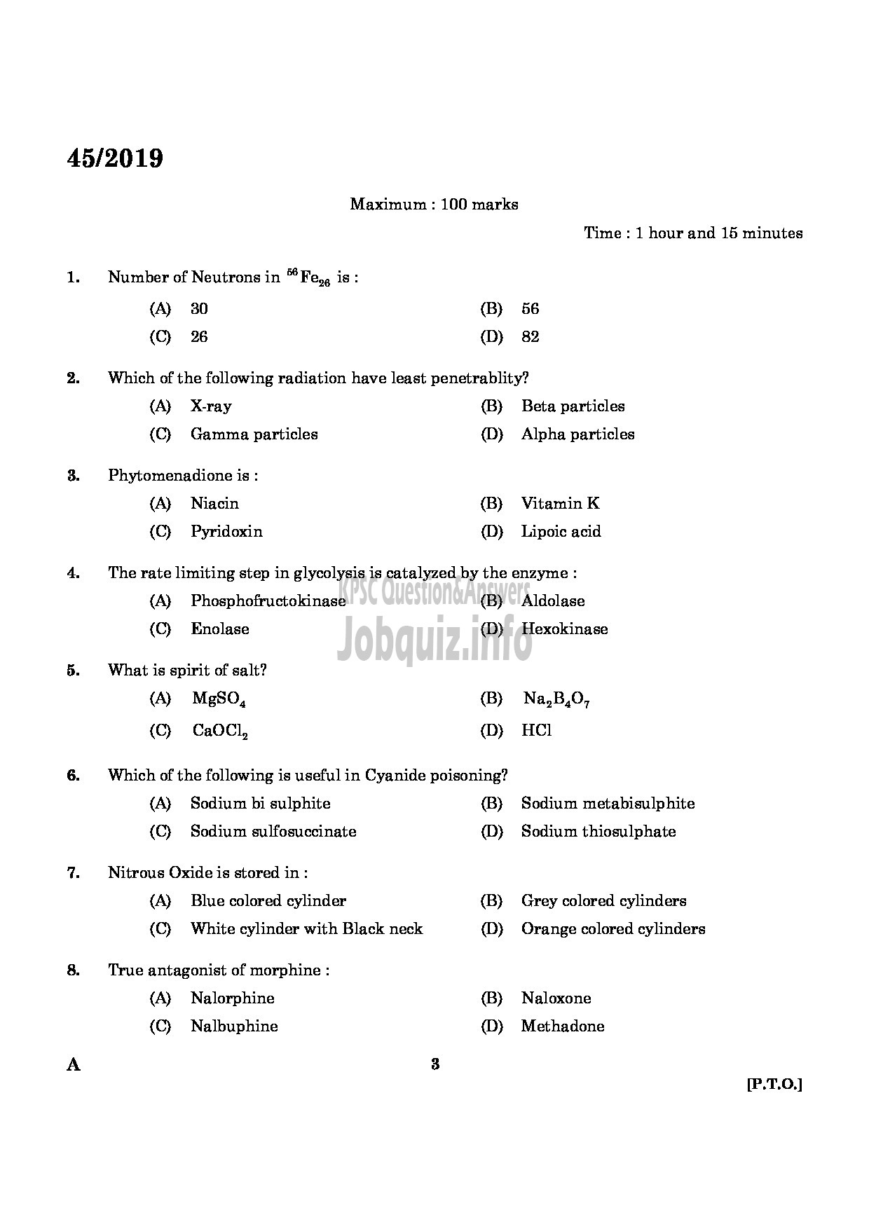 Kerala PSC Question Paper - Pharmacist Gr II Health Services/IMS English -1