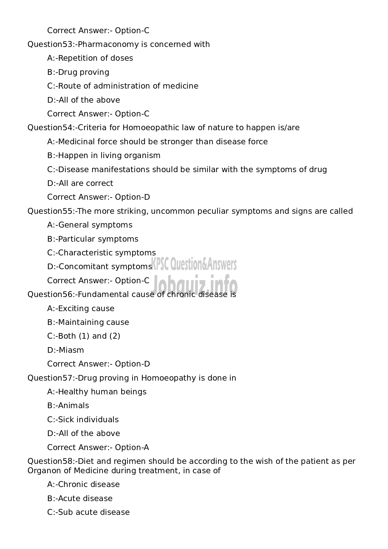 Kerala PSC Question Paper - Pharmacist Grade II (Homoeo)-10