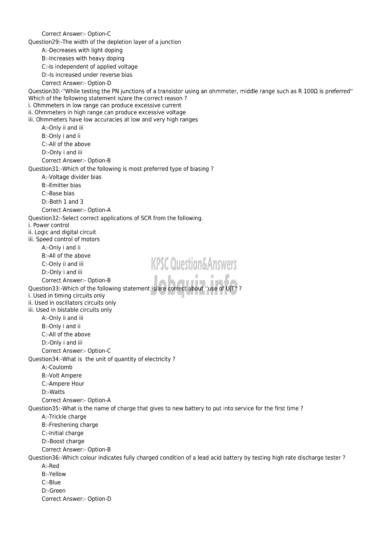 Kerala PSC Question Paper - Pump Operator -4