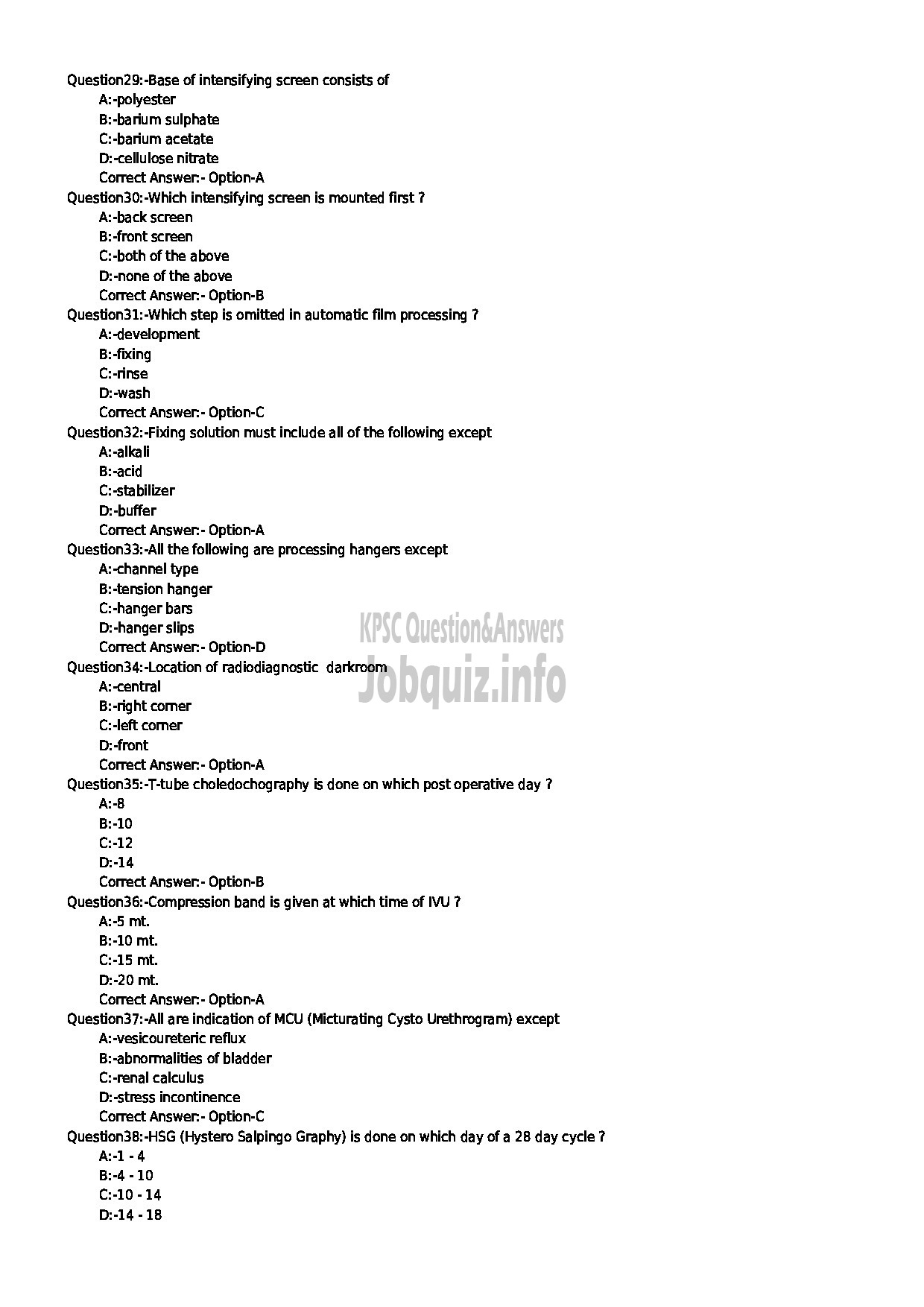 Kerala PSC Question Paper - RADIOGRAPHER GRADE II SPECIAL RECRUITMENT FROM AMONG SC / ST ONLY-4