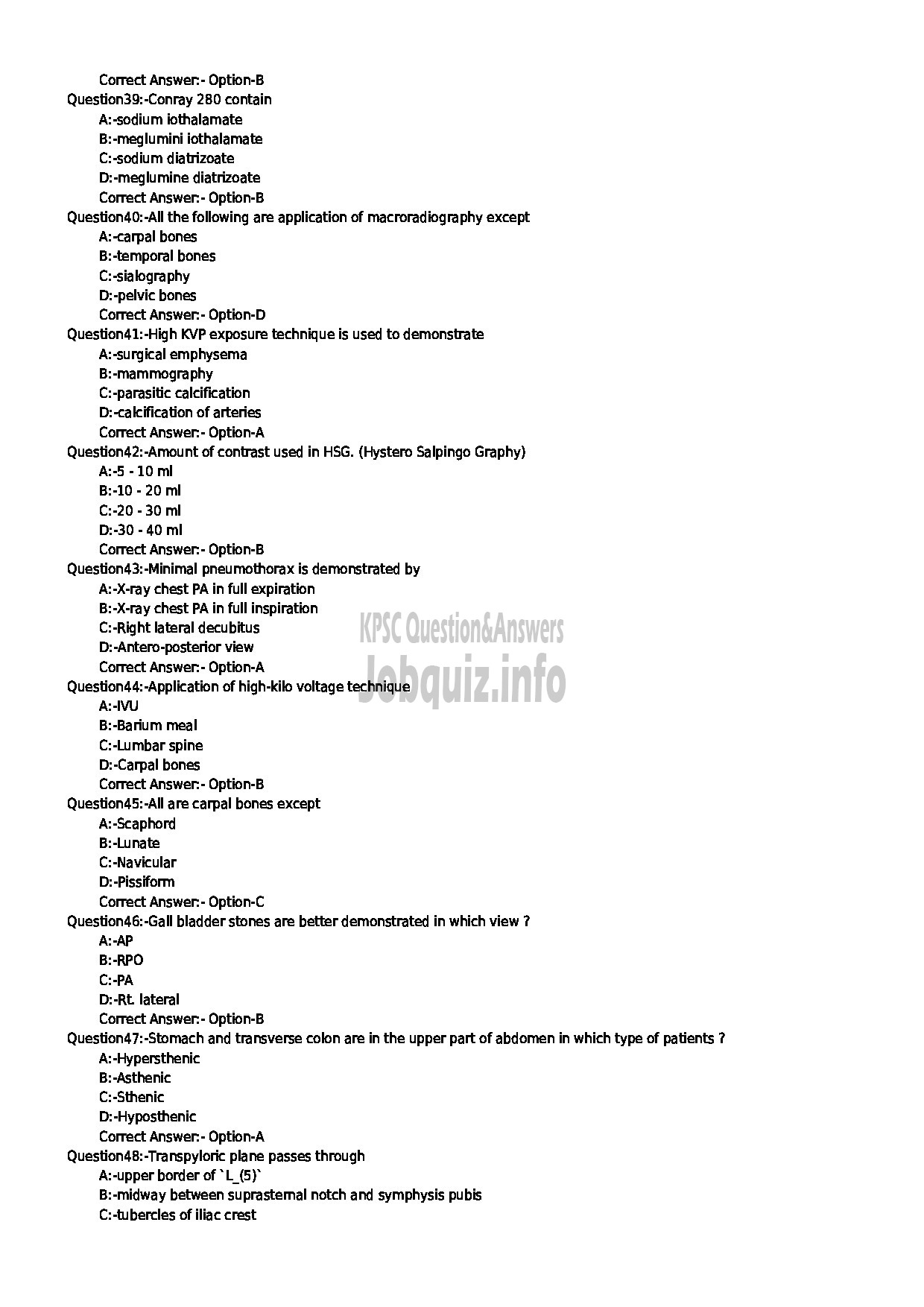 Kerala PSC Question Paper - RADIOGRAPHER GRADE II SPECIAL RECRUITMENT FROM AMONG SC / ST ONLY-5