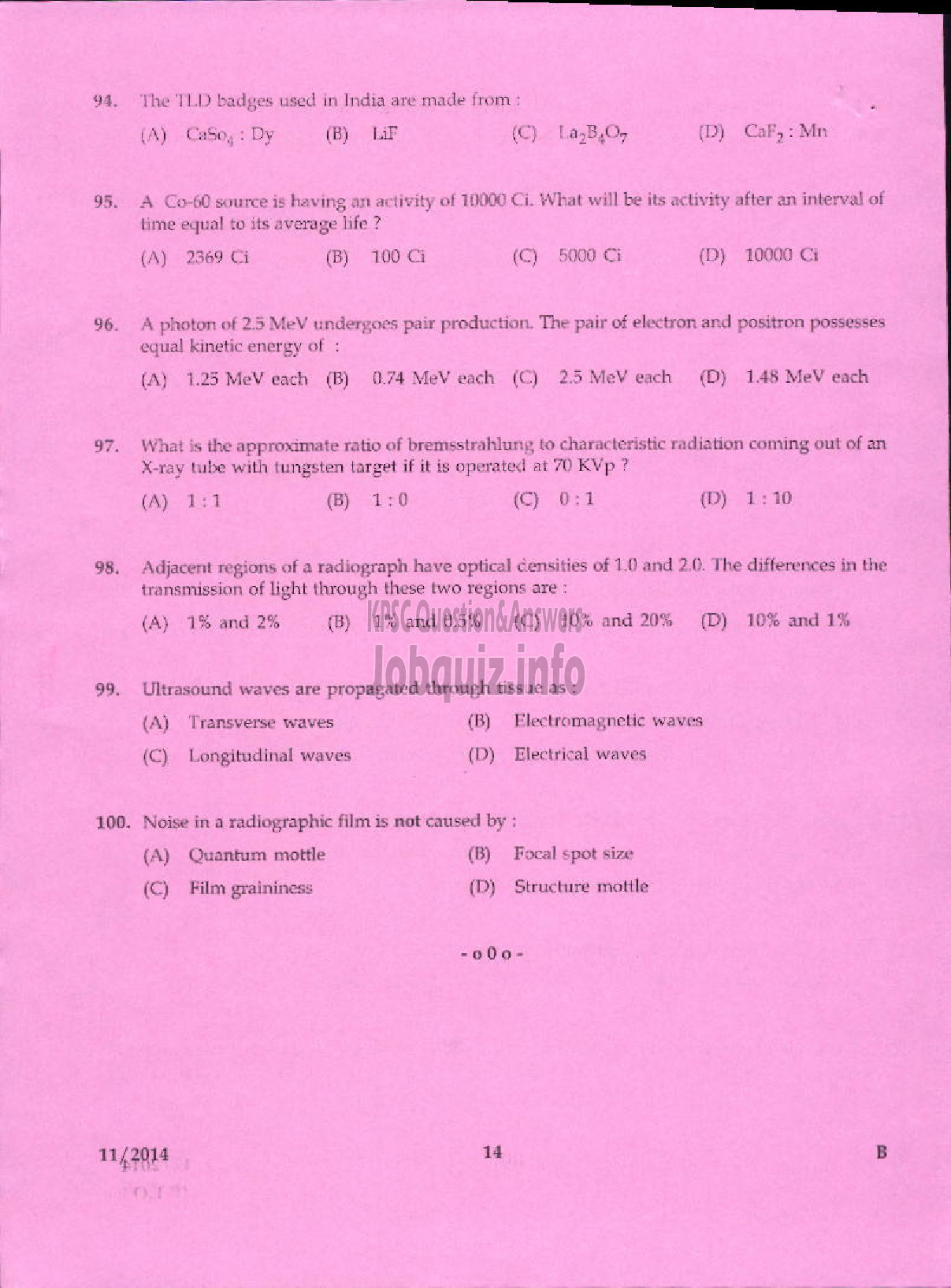 Kerala PSC Question Paper - RADIOGRAPHER GR II INDIAN SYSTEMS OF MEDICINE IDK KKD-12